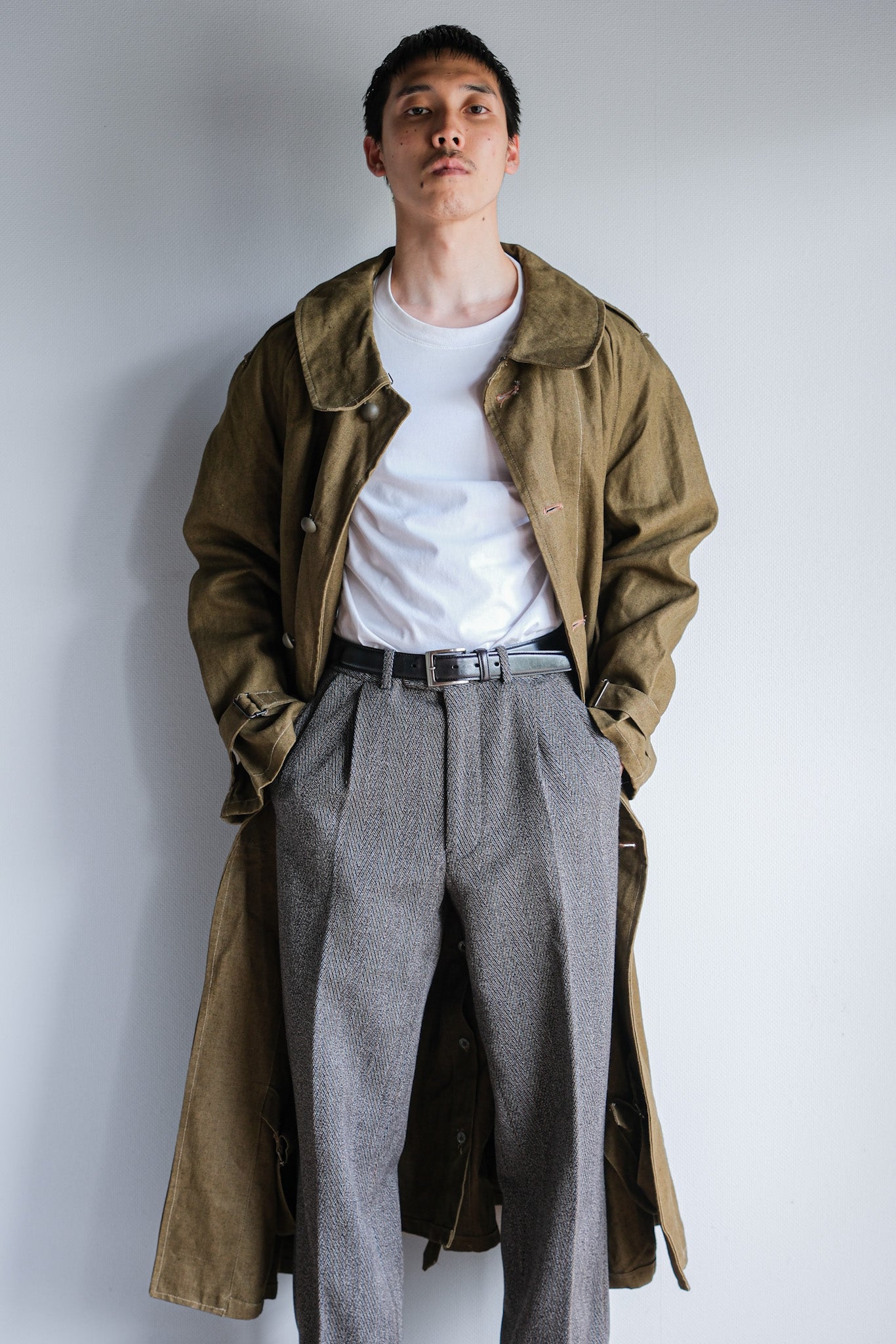 ［~40's］French Army M35 Motorcycle Coat Size.1 "Linen Type" "Dead Stock"