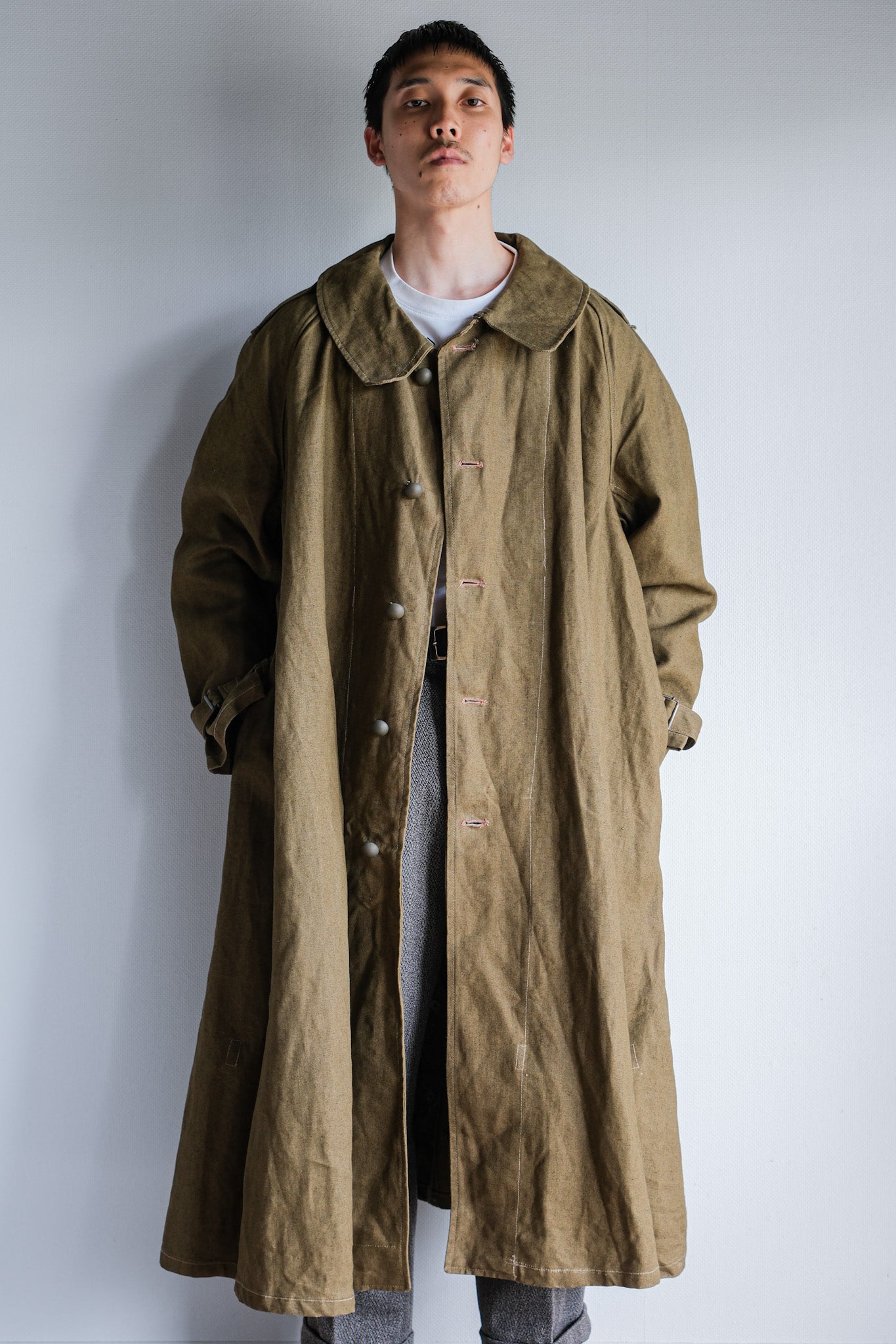 ［~40's］French Army M35 Motorcycle Coat Size.1 "Linen Type" "Dead Stock"