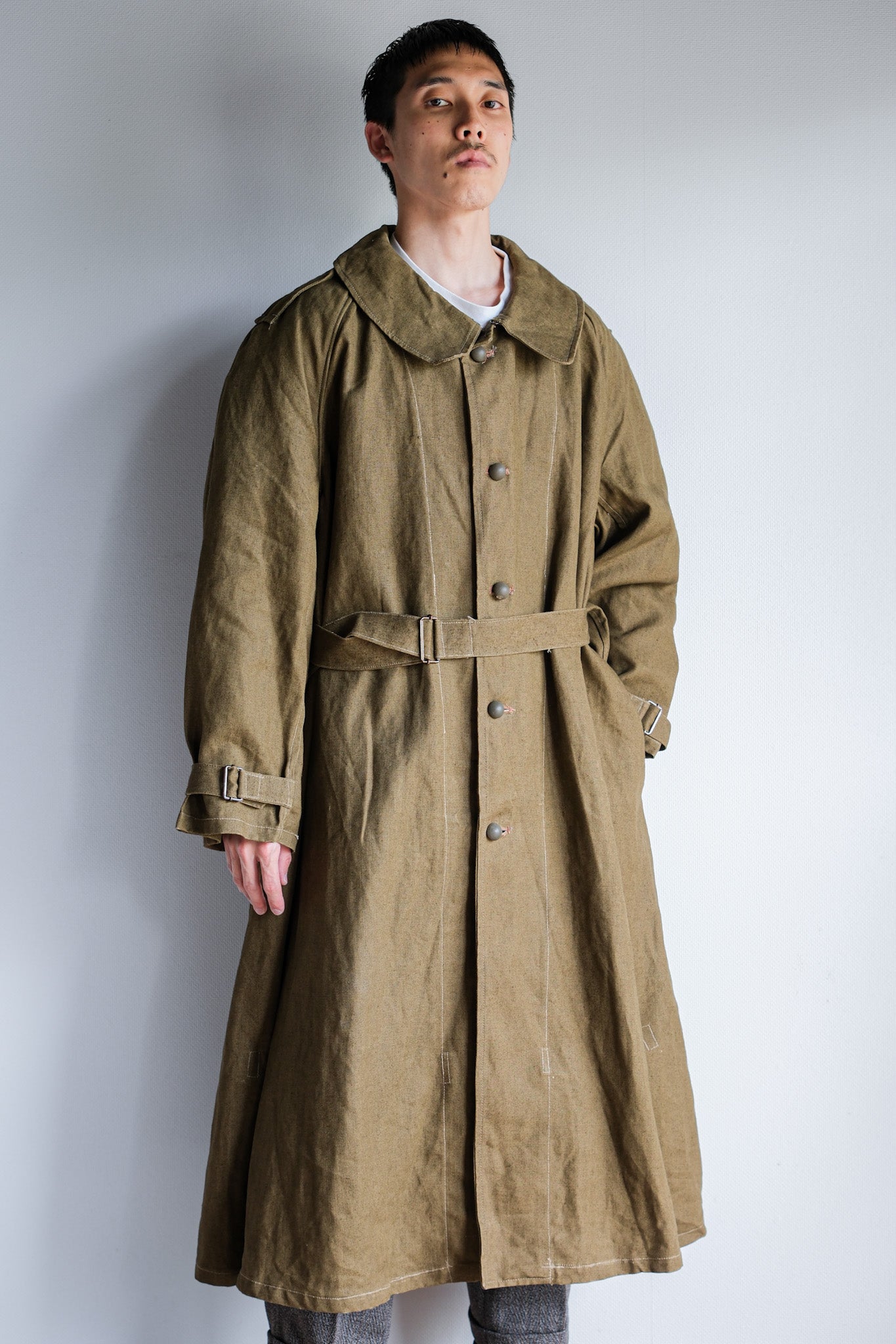 ［~40's］French Army M35 Motorcycle Coat Size.1 "Linen Type" "Dead Stock"