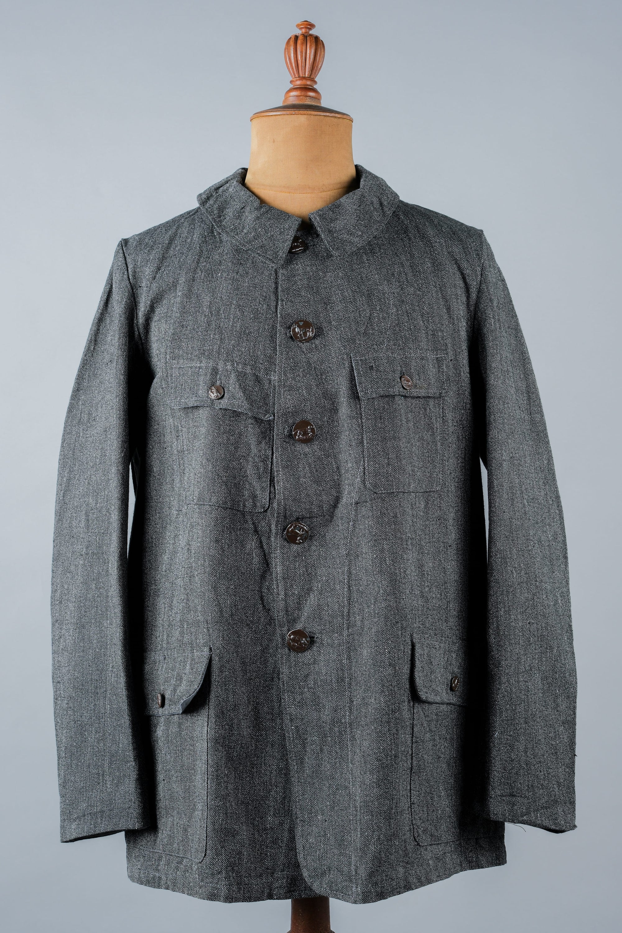 ［~30’s］French Vintage Salt & Pepper Cotton Twill Hunting Jacket