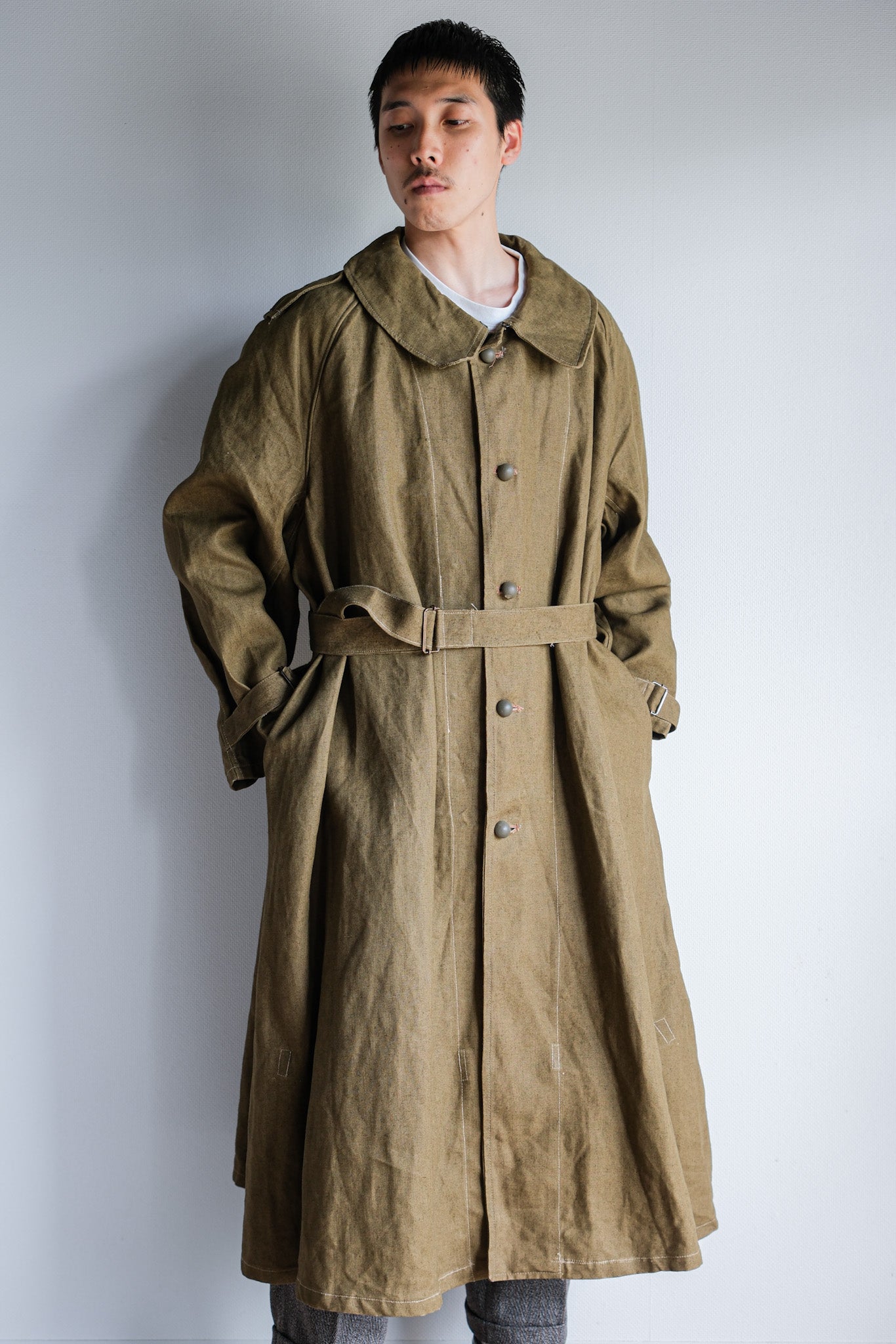 ［~40's］French Army M35 Motorcycle Coat Size.1 "Linen Type" "Dead Stock"