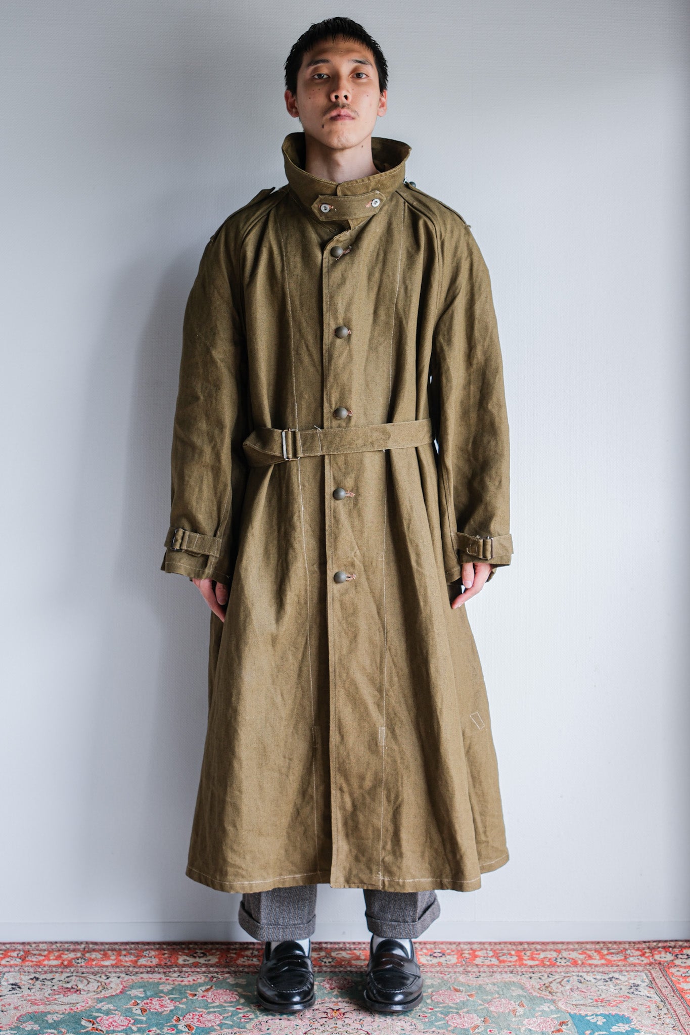 ［~40's］French Army M35 Motorcycle Coat Size.1 "Linen Type" "Dead Stock"