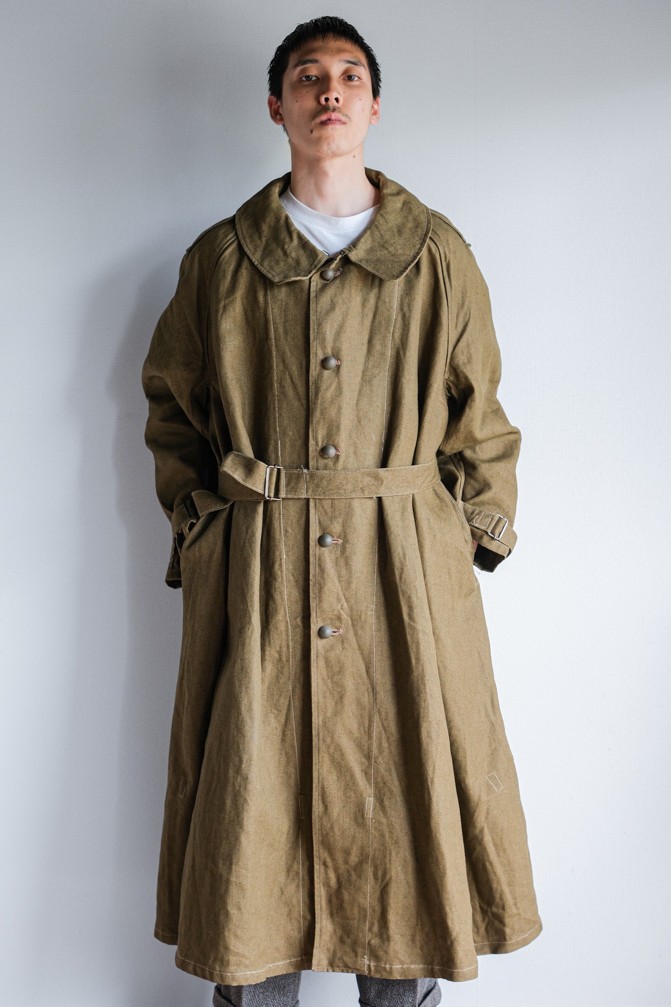 ［~40's］French Army M35 Motorcycle Coat Size.1 "Linen Type" "Dead Stock"