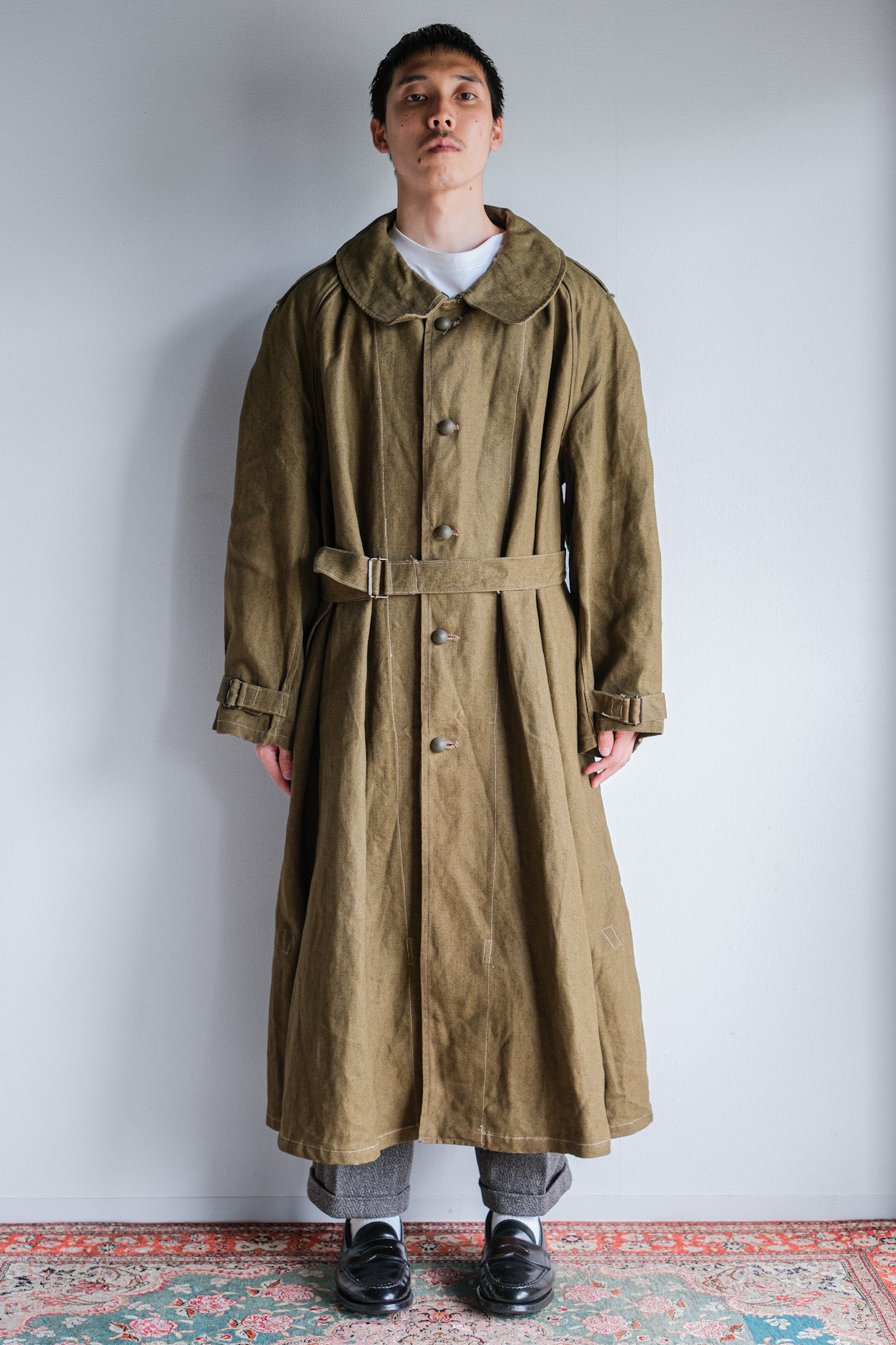 ［~40's］French Army M35 Motorcycle Coat Size.1 "Linen Type" "Dead Stock"