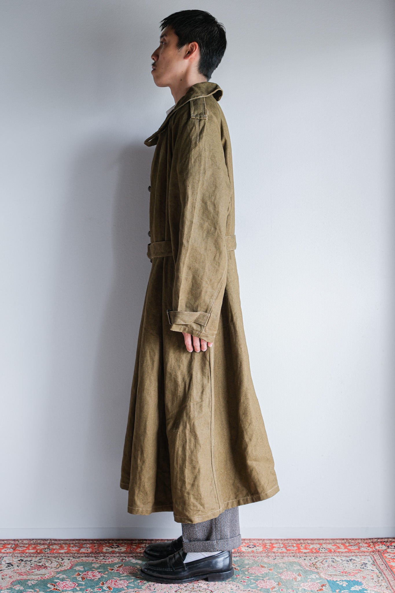 ［~40's］French Army M35 Motorcycle Coat Size.1 "Linen Type" "Dead Stock"