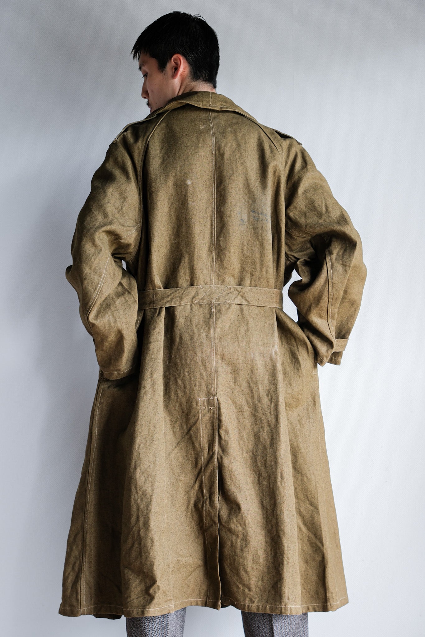 ［~40's］French Army M35 Motorcycle Coat Size.1 "Linen Type" "Dead Stock"