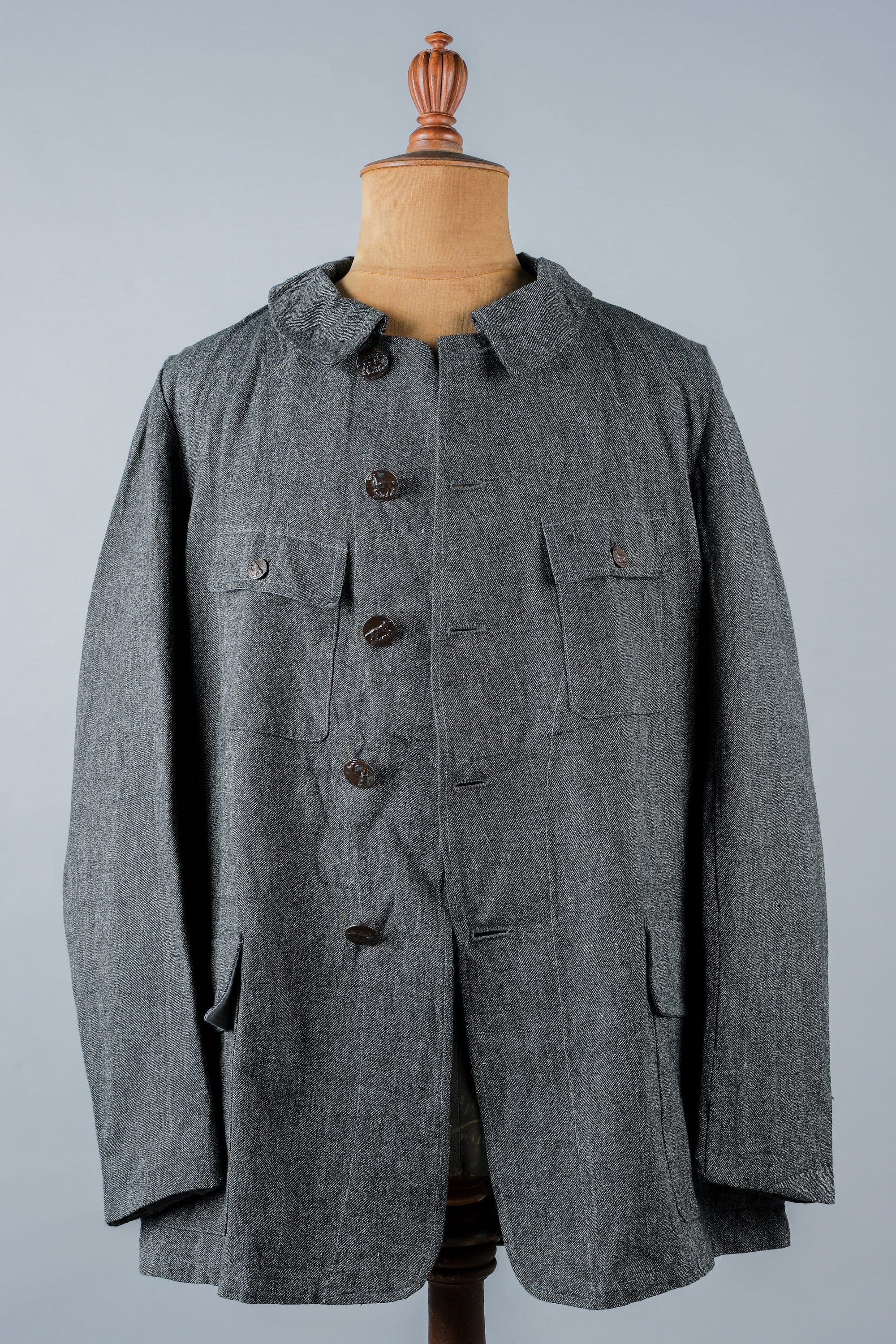 ［~30’s］French Vintage Salt & Pepper Cotton Twill Hunting Jacket