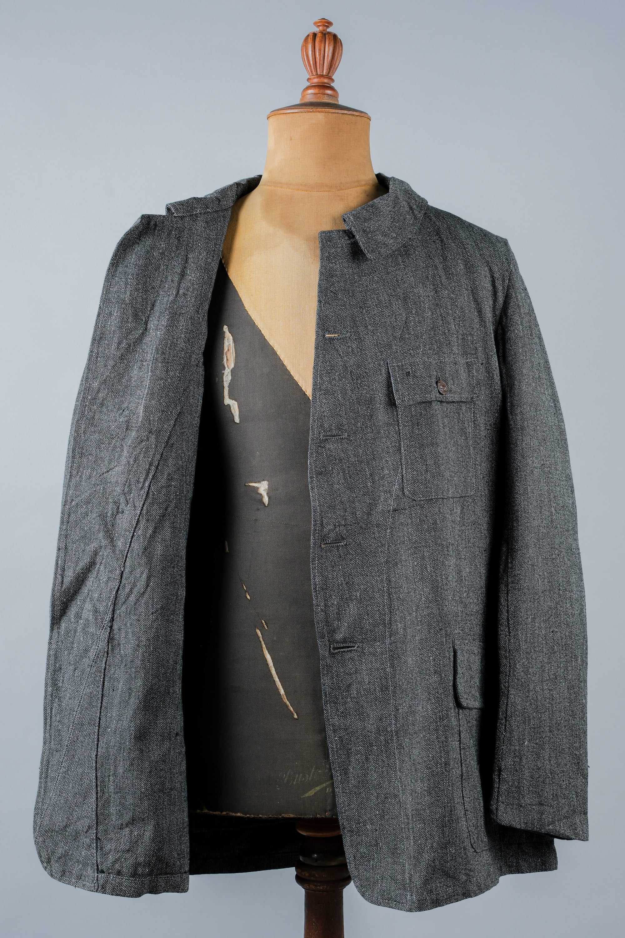 ［~30’s］French Vintage Salt & Pepper Cotton Twill Hunting Jacket