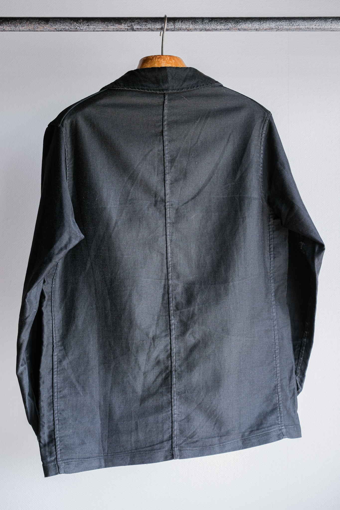 【~30's】French Vintage Black Light Moleskin Work Jacket "4 Buttons"