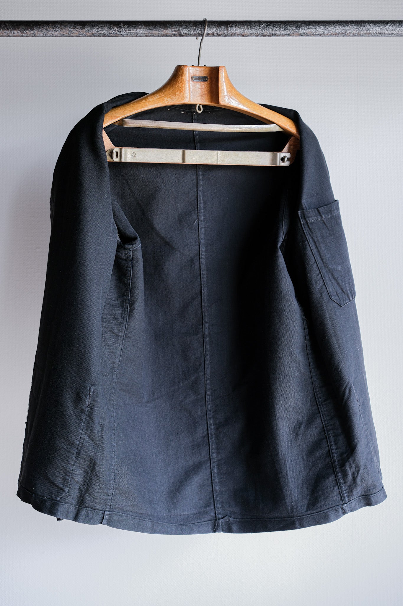 ［~30's］French Vintage Black Light Moleskin Work Jacket "4 Buttons"