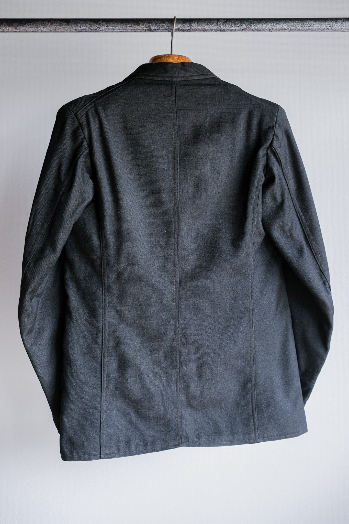 [~ 20's] French Vintage Black Wool Sack COAT