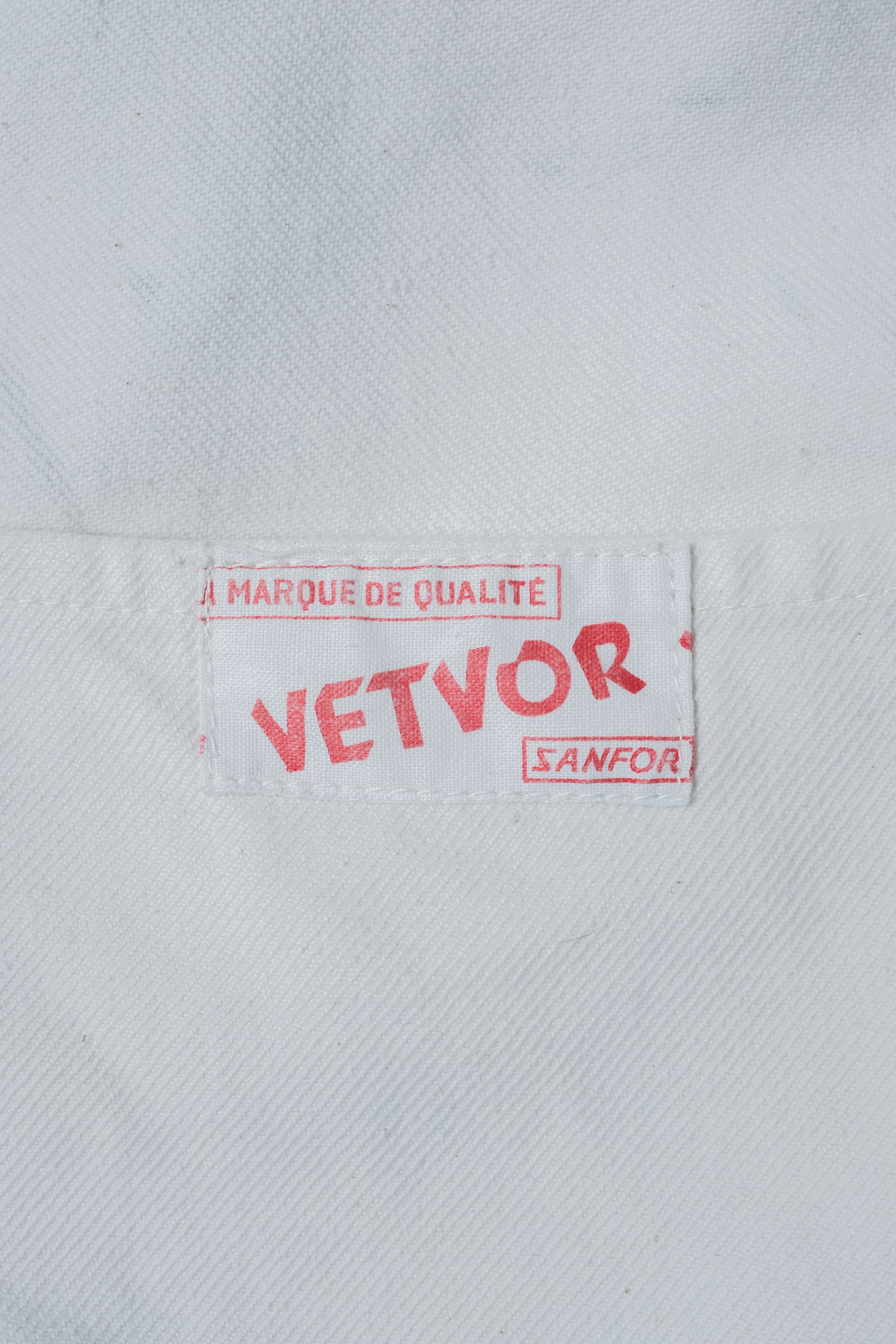 [~ 60's] French Vintage White Cotton Twill Work Jacket