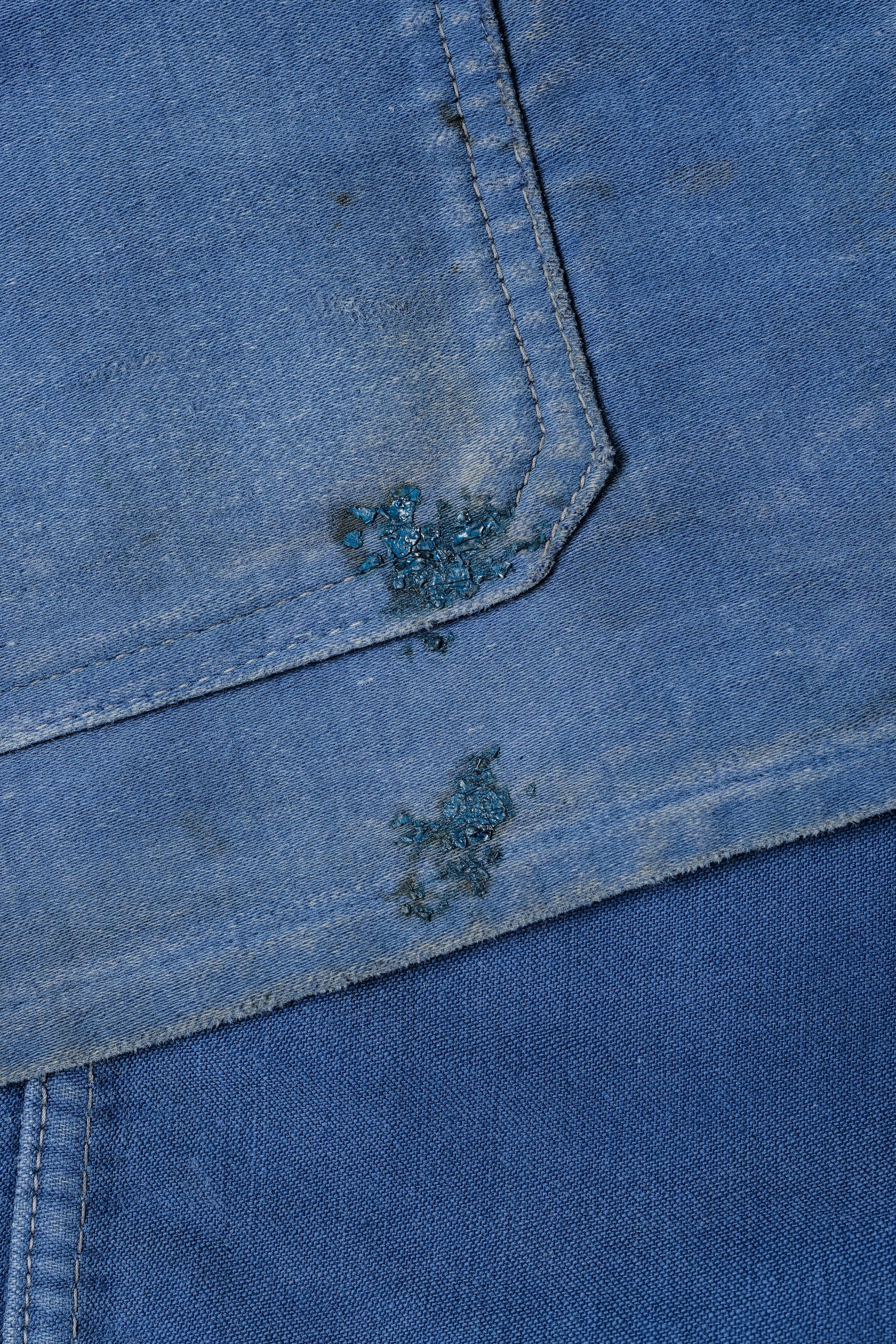 ［~50’s］French Vintage Blue Moleskin Work Jacket "Le Mont St. Michel"