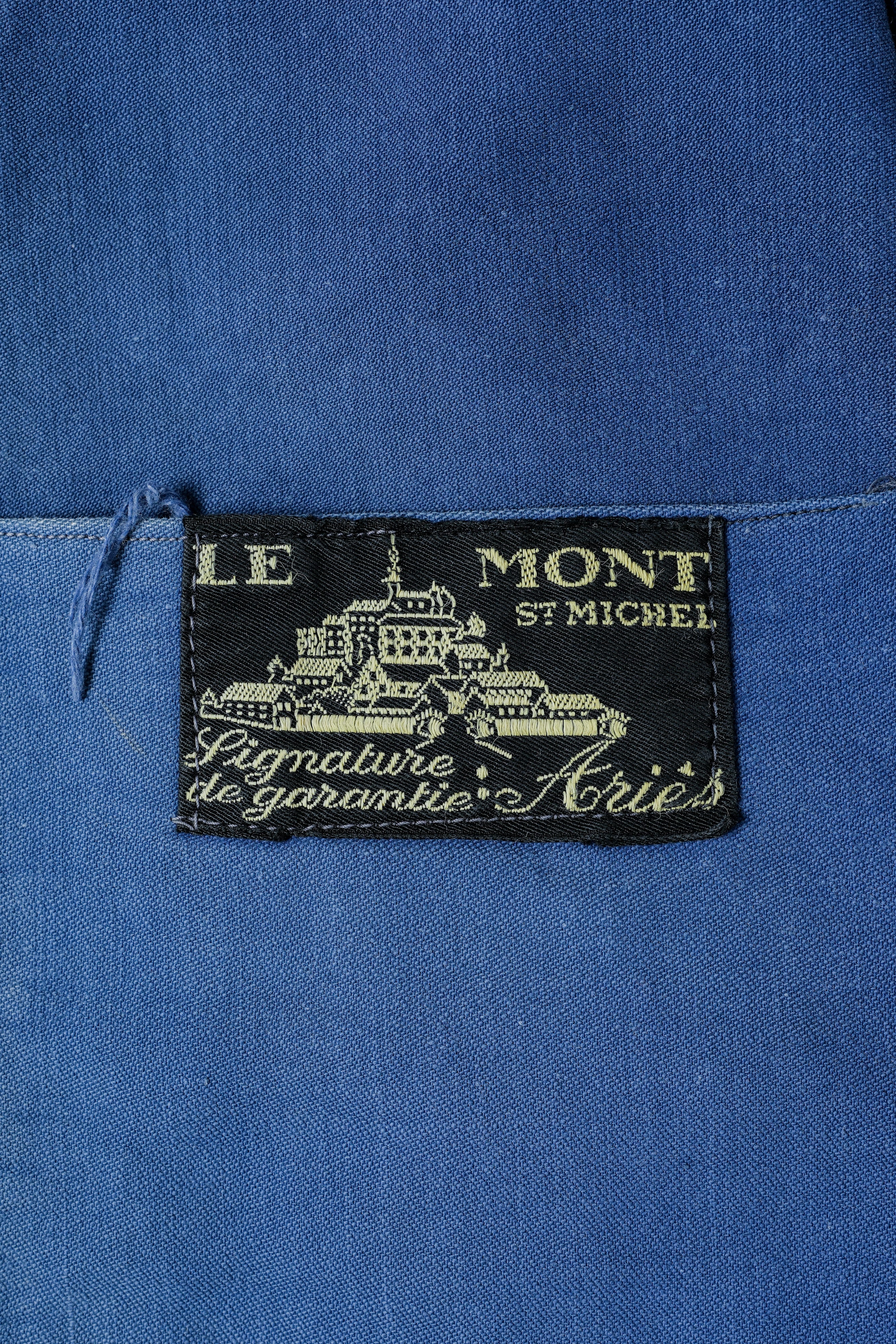 【~50’s】French Vintage Blue Moleskin Work Jacket "Le Mont St. Michel"