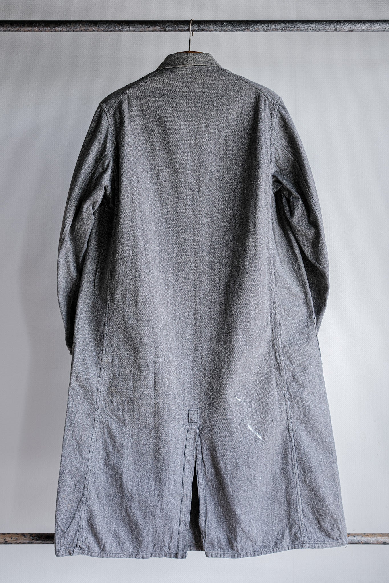 [~ 40's] French Vintage Salt & Pepper Cotton Twil Work COAT "Le Mont ST. MICHEL"