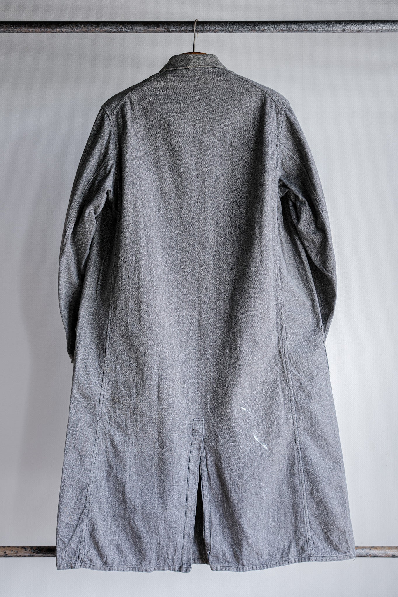 ［~40's］French Vintage Salt & Pepper Cotton Twill Work Coat "Le Mont St. Michel"