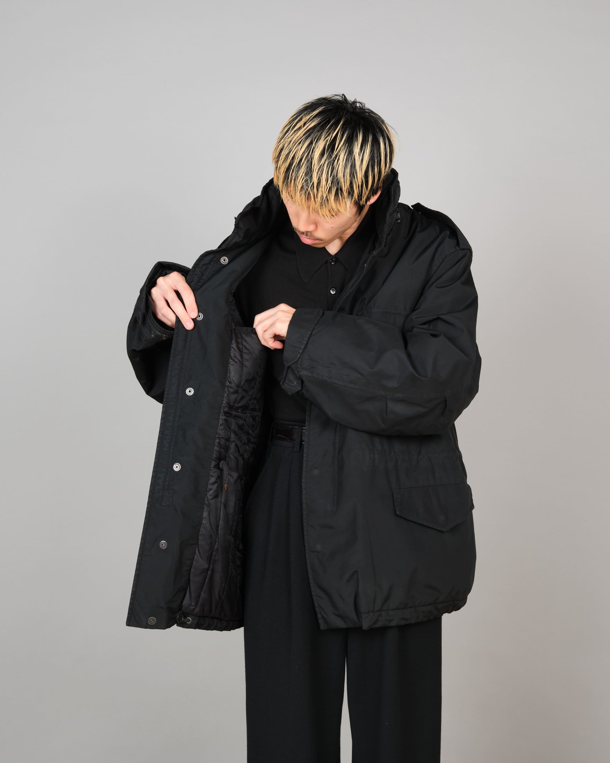 【~90’s】Old allegri M-65 Type Black Nylon Jacket Size.48
