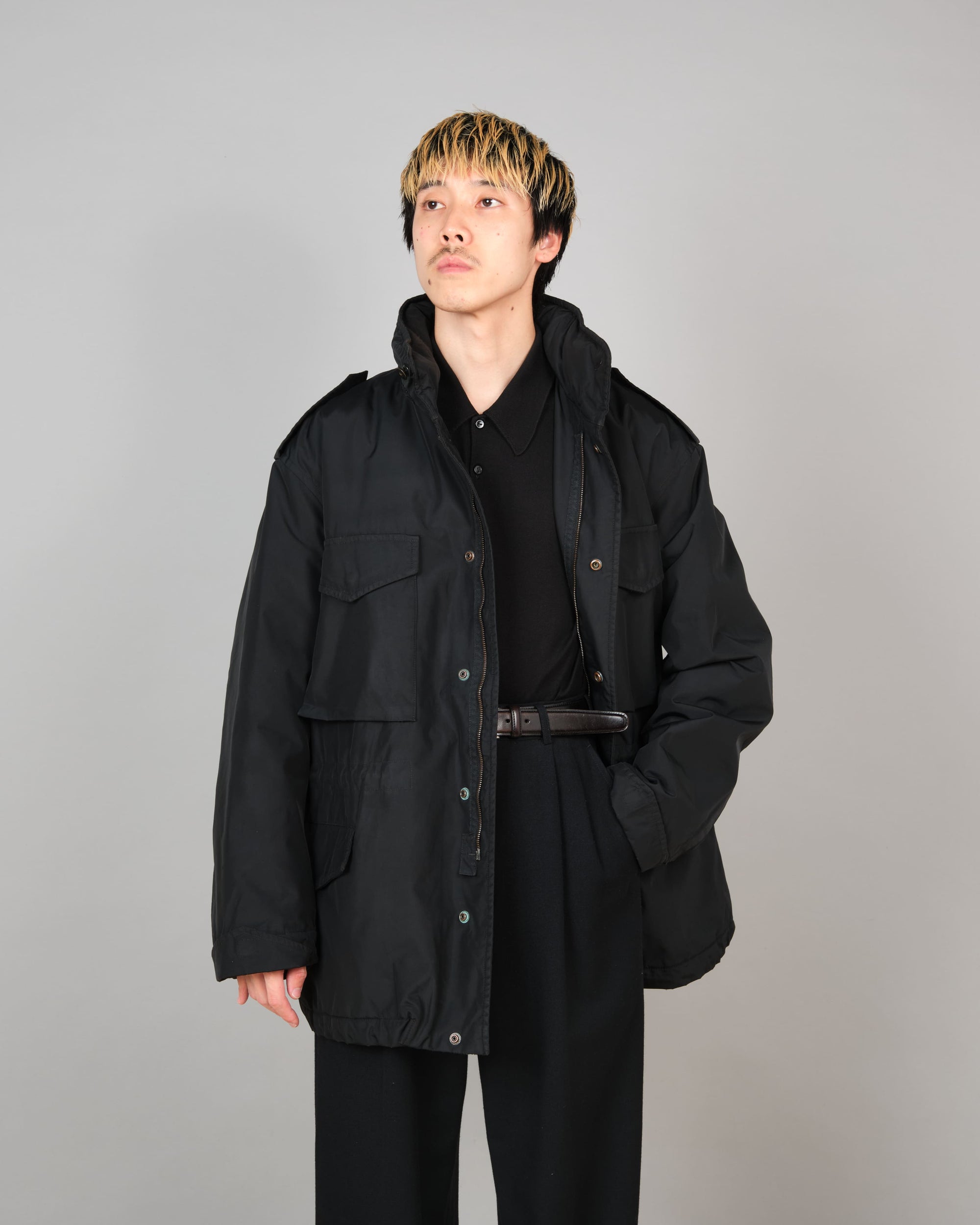 【~90’s】Old allegri M-65 Type Black Nylon Jacket Size.48