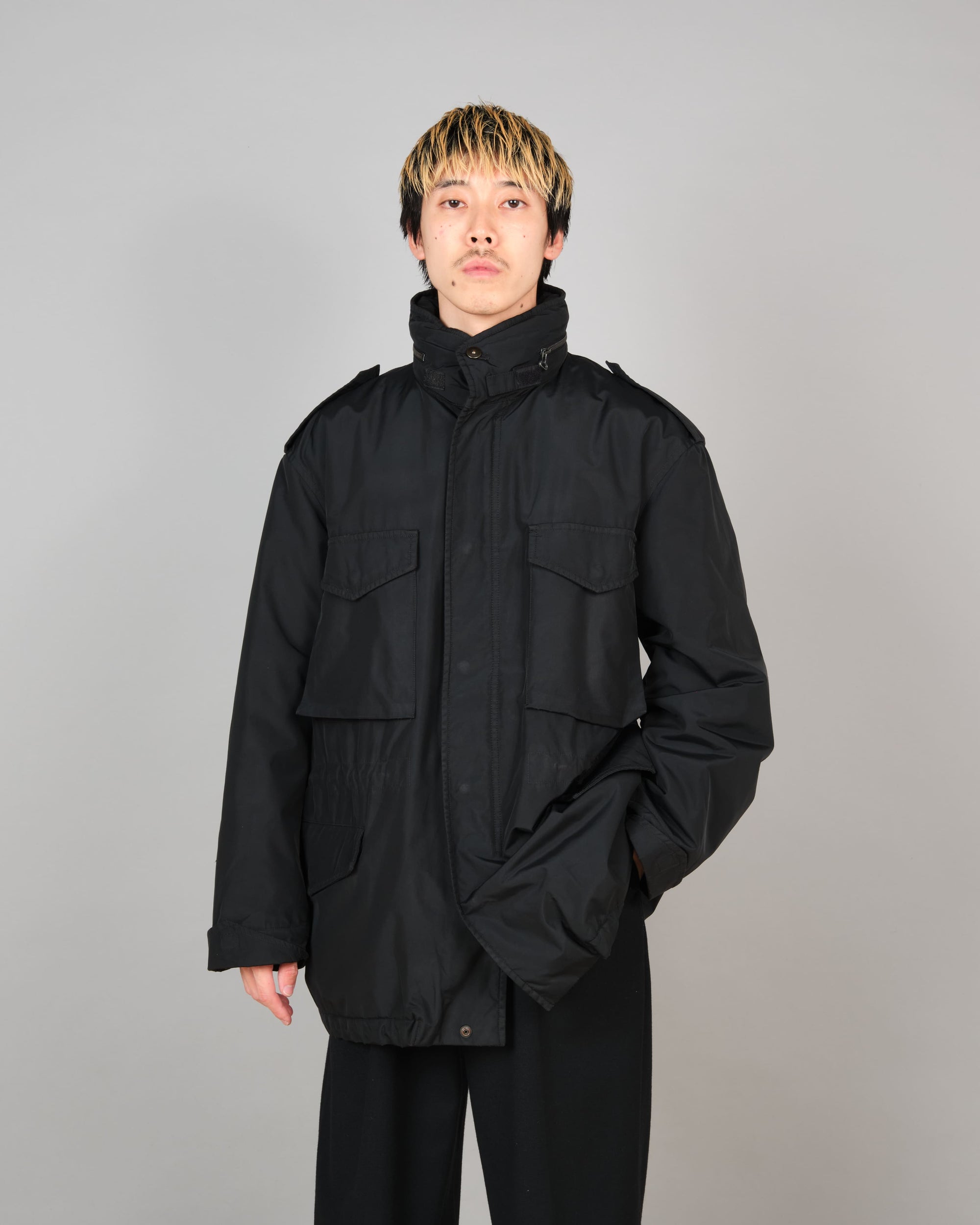 【~90’s】Old allegri M-65 Type Black Nylon Jacket Size.48