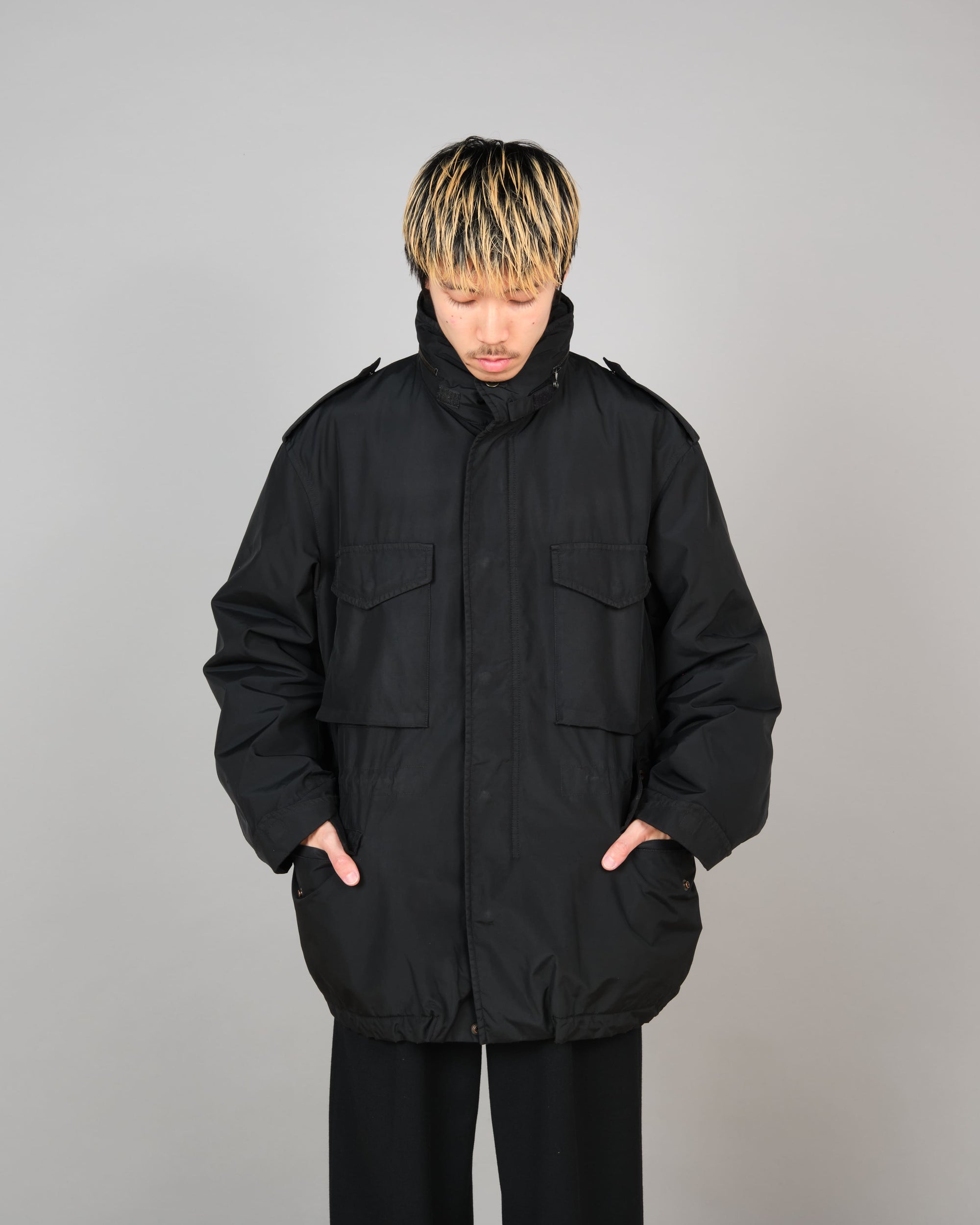 【~90’s】Old allegri M-65 Type Black Nylon Jacket Size.48