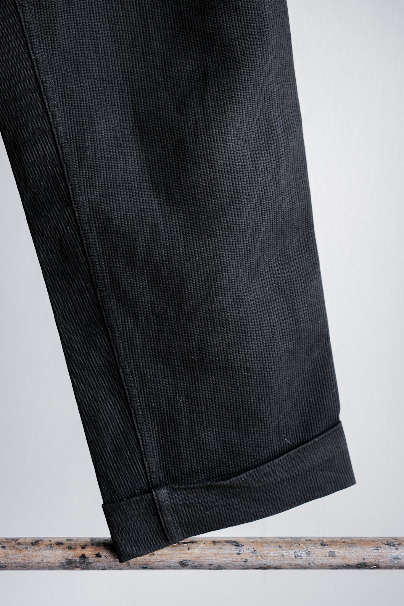 【~50's】French Vintage Black Cotton Pique Work Pants