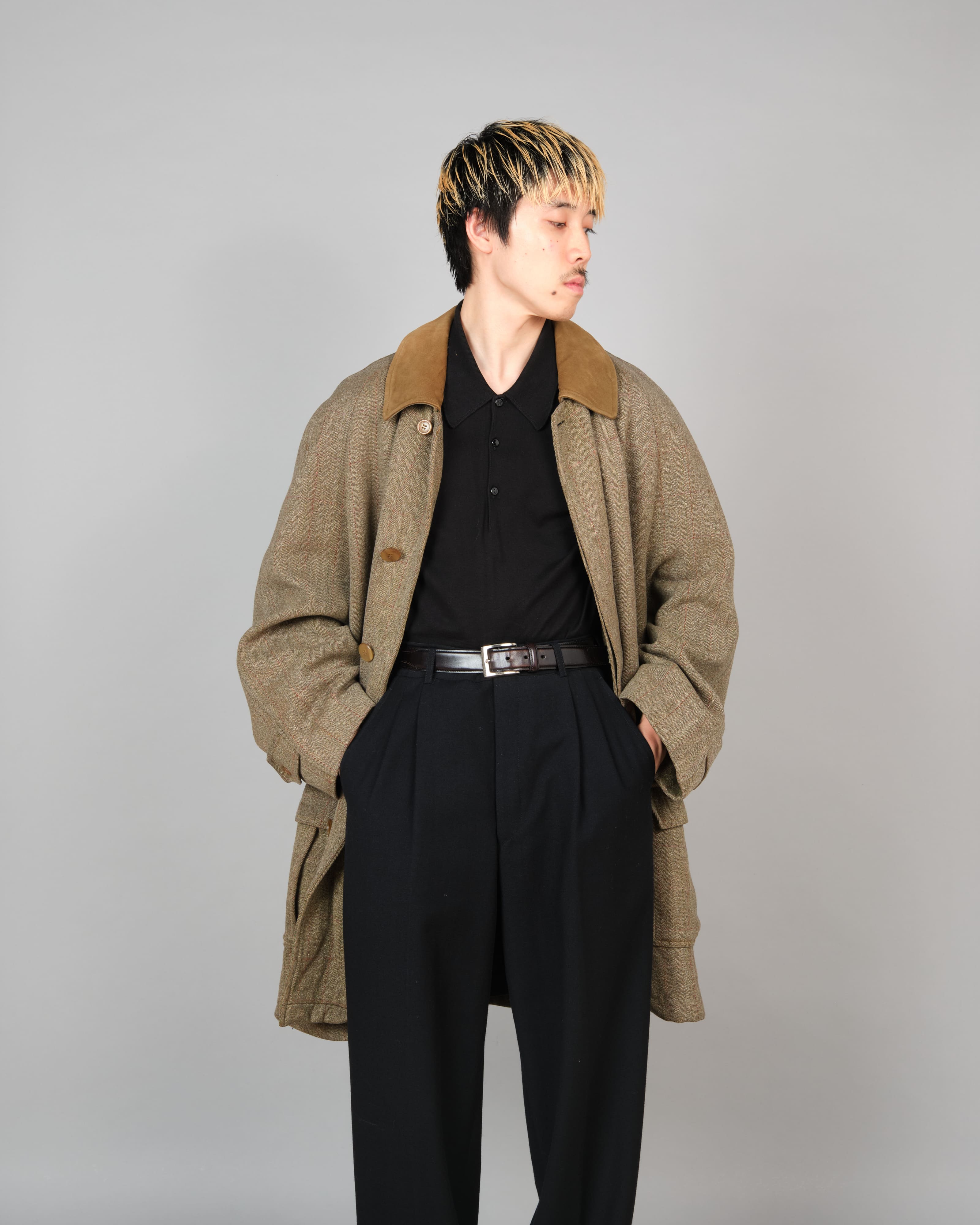 [~60's] Old INVERTERE Wool Tweed Hunting Coat Size.46 "J.C.CORDINGS & CO.LTD Special Order"