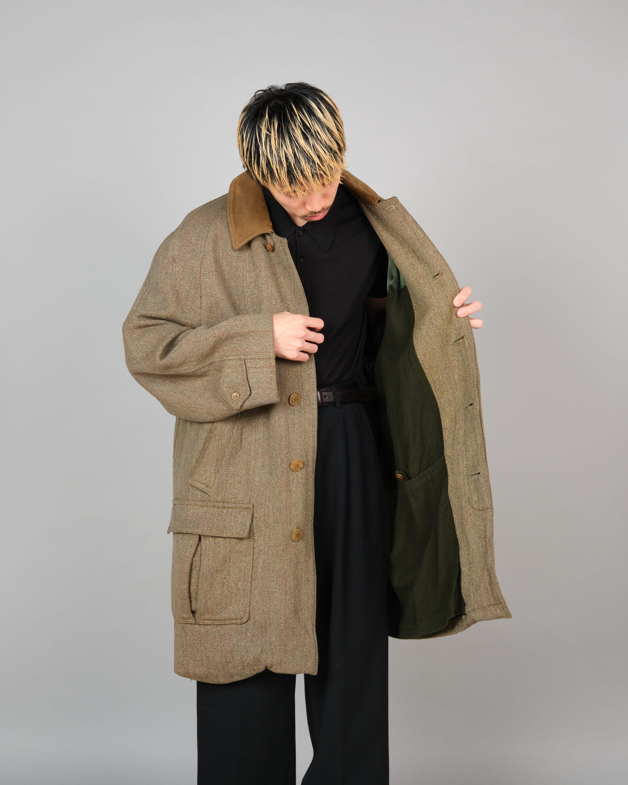 ［~60's］Old INVERTERE Wool Tweed Hunting Coat Size.46 "J.C.CORDINGS & CO.LTD 別注"