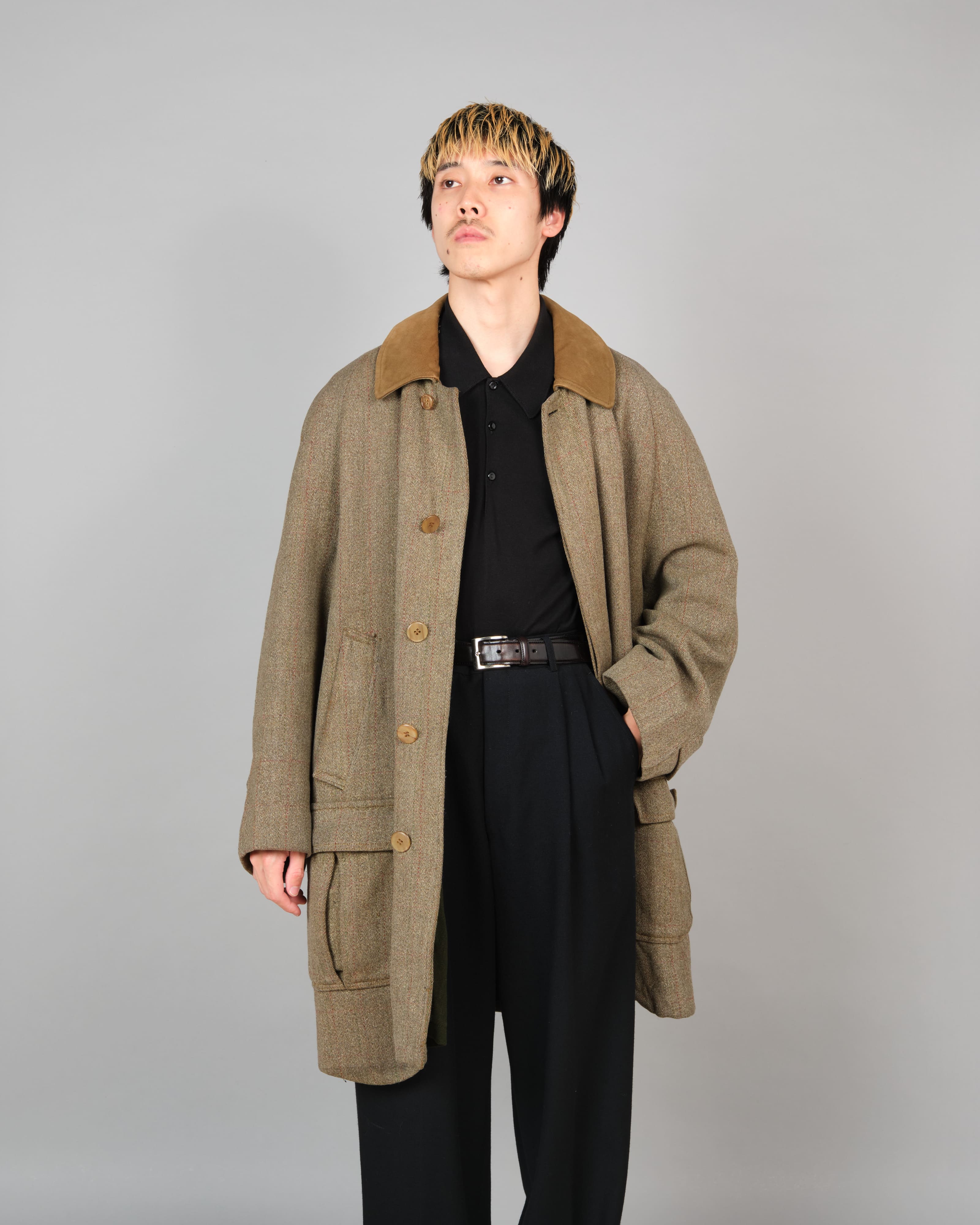 [~60's] Old INVERTERE Wool Tweed Hunting Coat Size.46 "J.C.CORDINGS & CO.LTD Special Order"