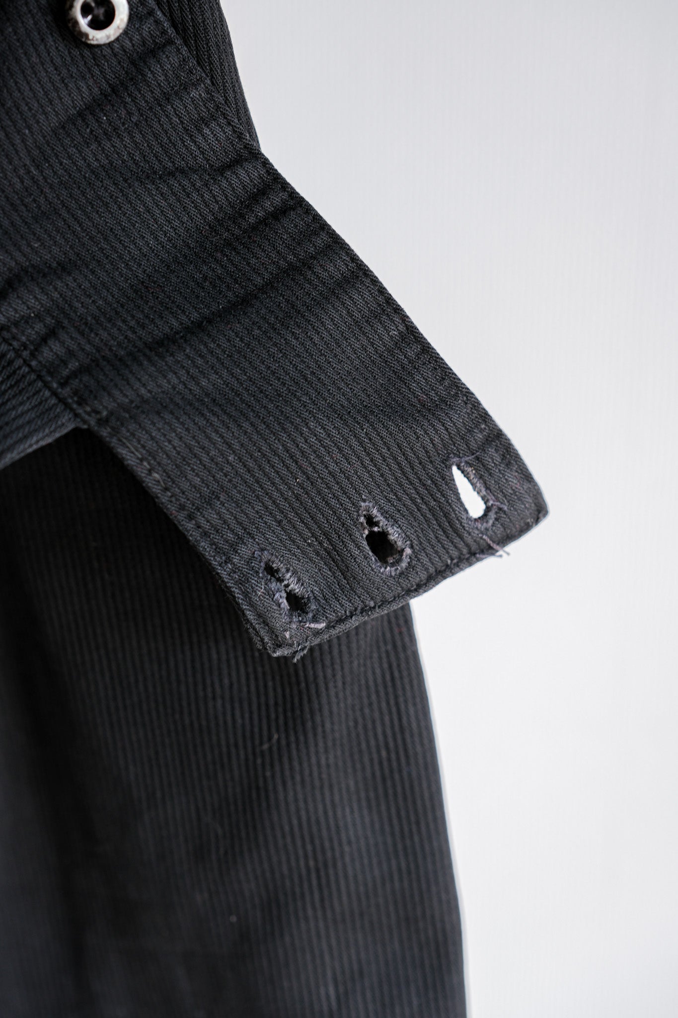 【~50's】French Vintage Black Cotton Pique Work Pants