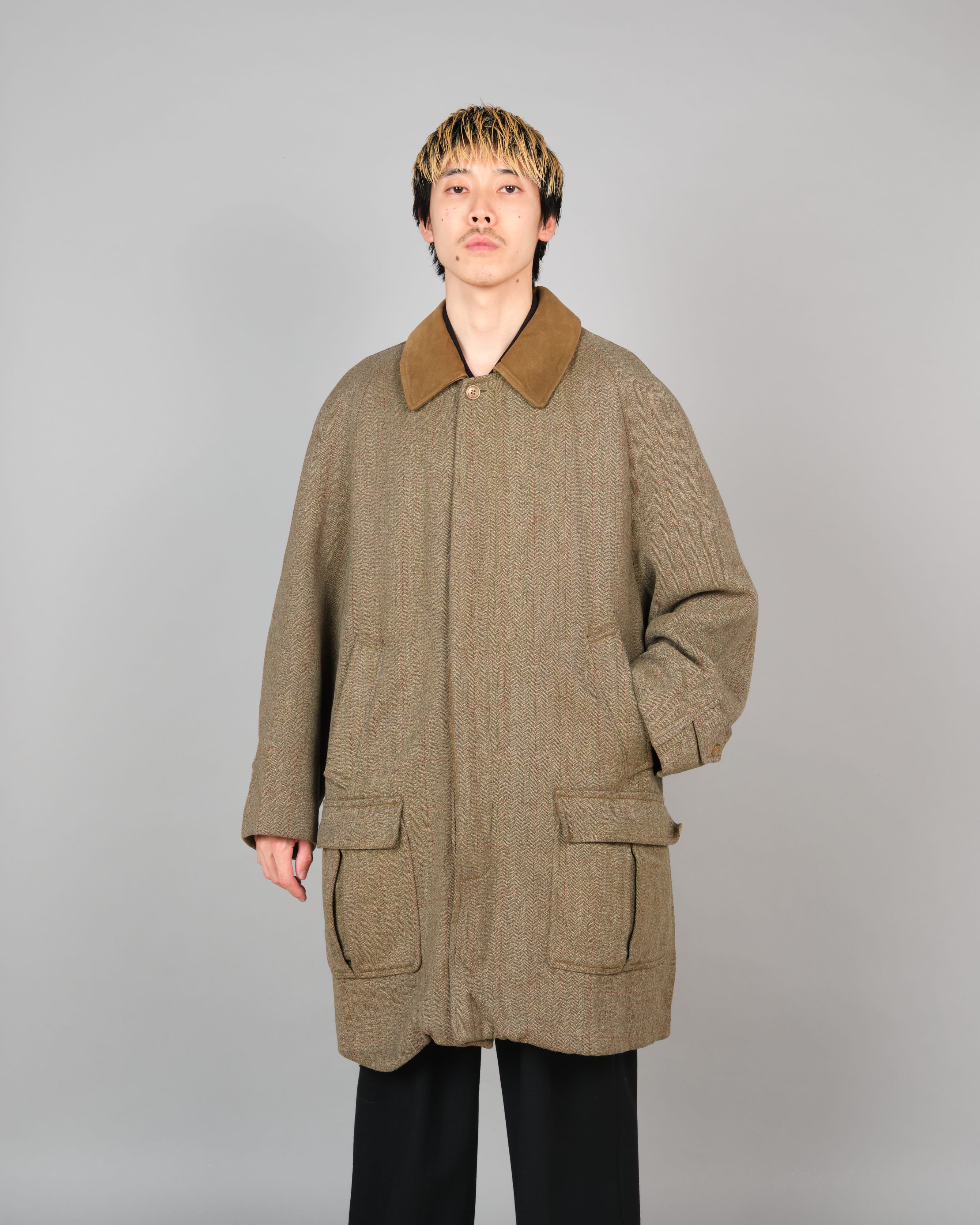 [~60's] Old INVERTERE Wool Tweed Hunting Coat Size.46 "J.C.CORDINGS & CO.LTD Special Order"