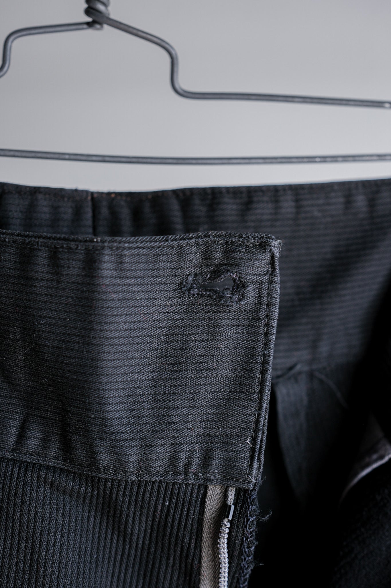 ［~50's］French Vintage Black Cotton Pique Work Pants