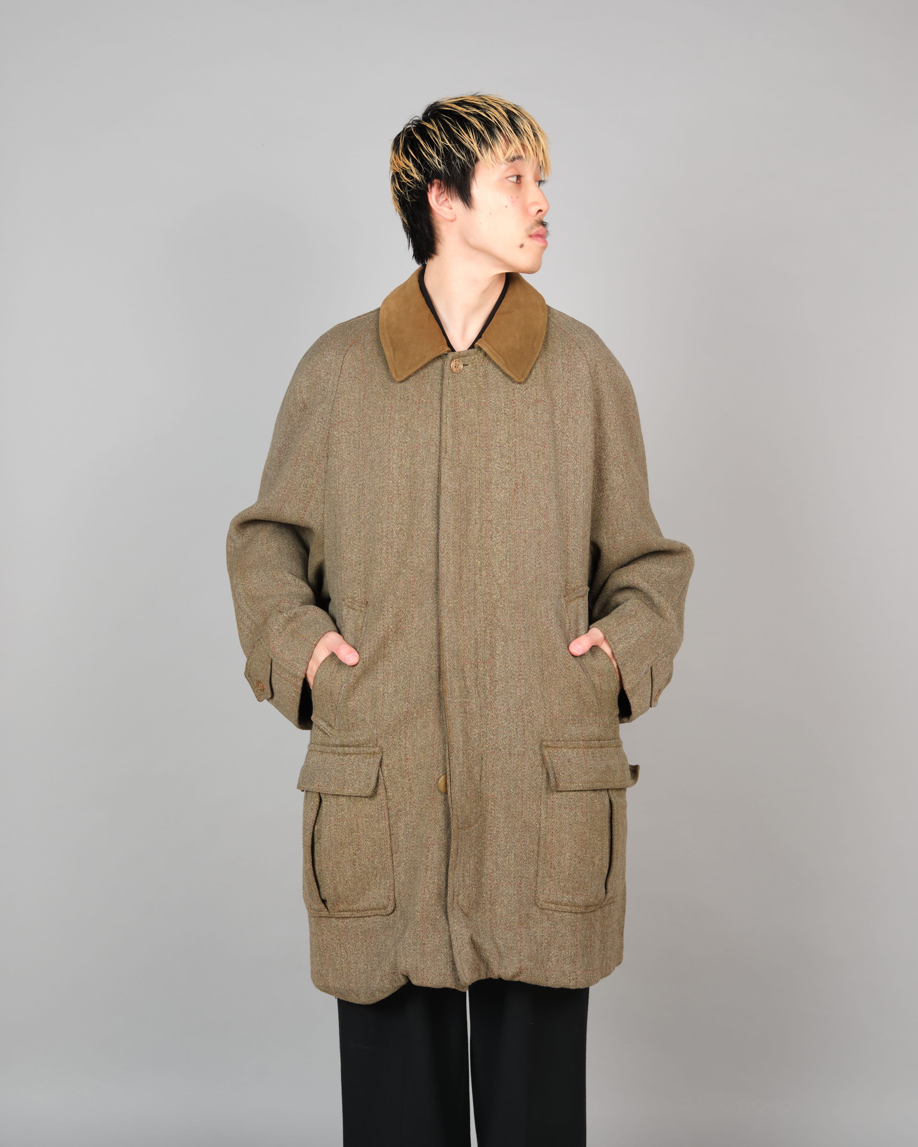 [~60's] Old INVERTERE Wool Tweed Hunting Coat Size.46 "J.C.CORDINGS & CO.LTD Special Order"