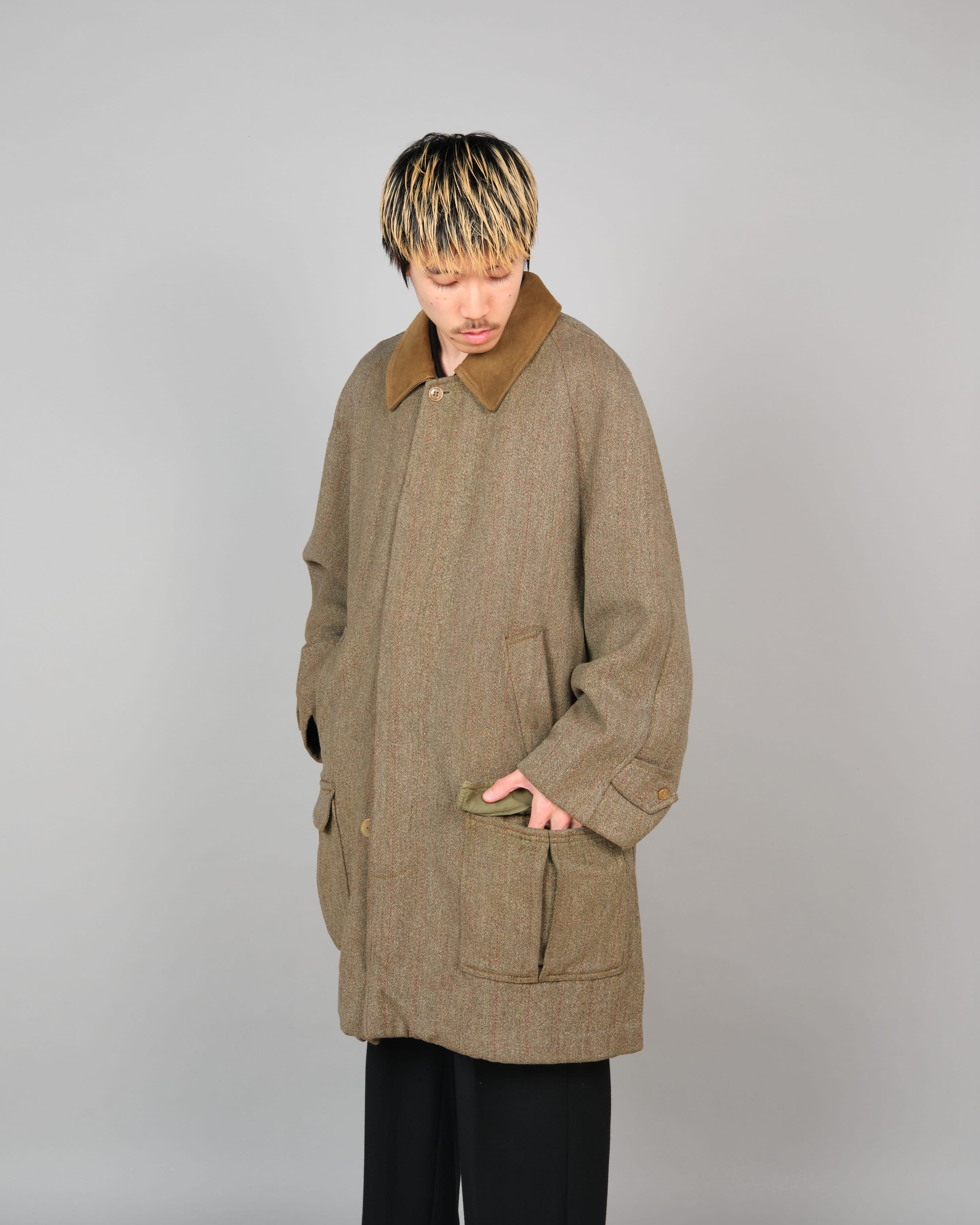 [~60's] Old INVERTERE Wool Tweed Hunting Coat Size.46 "J.C.CORDINGS & CO.LTD Special Order"