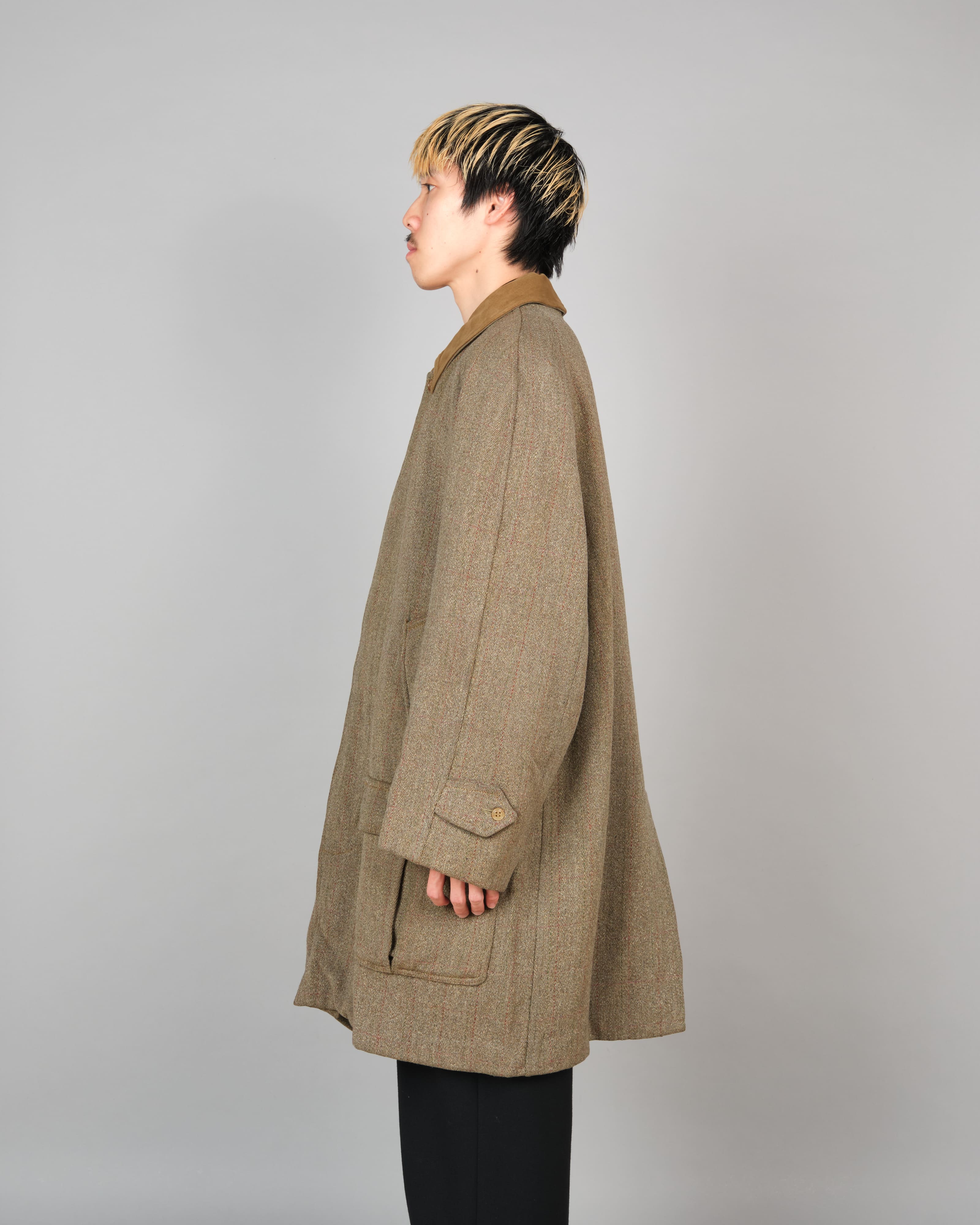 [~60's] Old INVERTERE Wool Tweed Hunting Coat Size.46 "J.C.CORDINGS & CO.LTD Special Order"