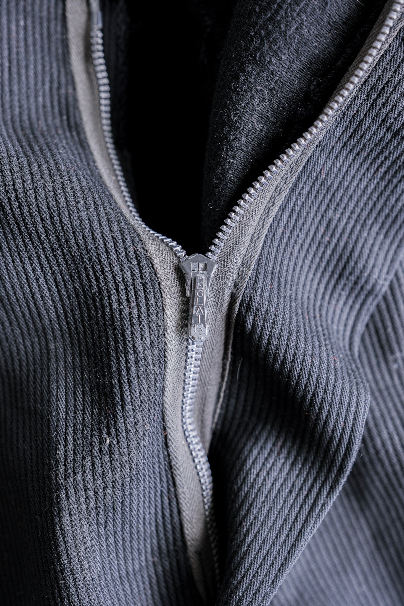 ［~50's］French Vintage Black Cotton Pique Work Pants