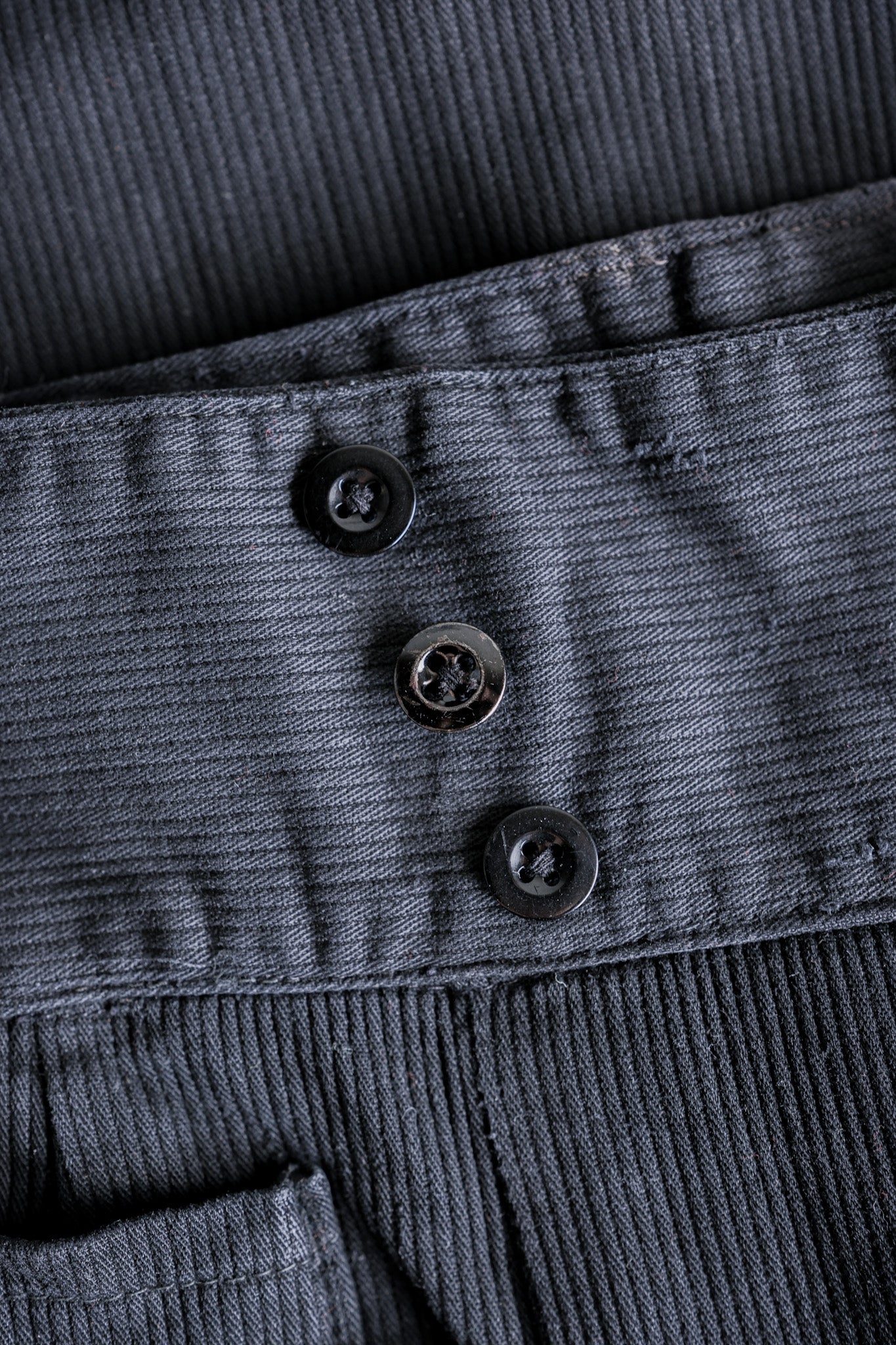 ［~50's］French Vintage Black Cotton Pique Work Pants