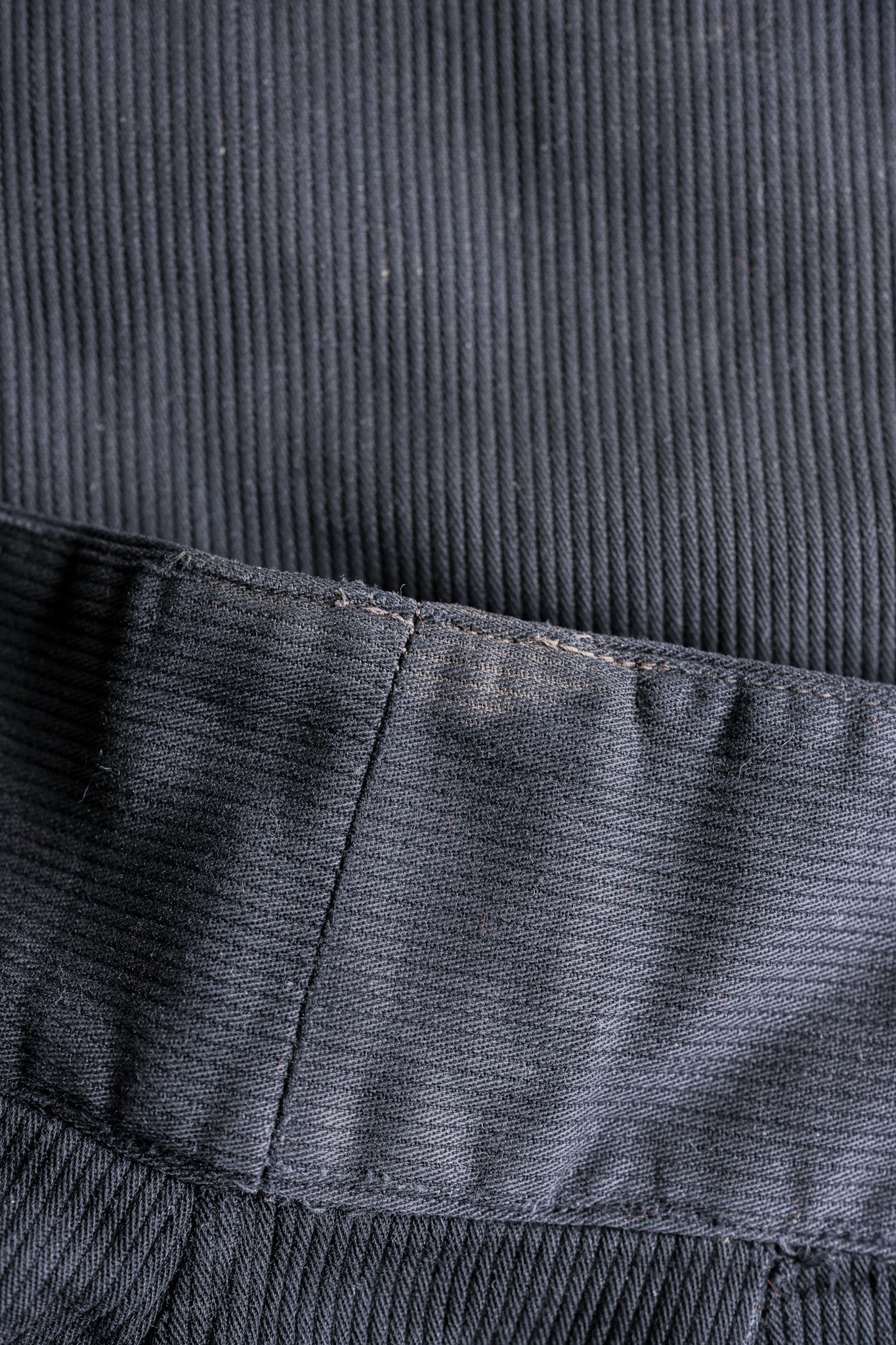 ［~50's］French Vintage Black Cotton Pique Work Pants