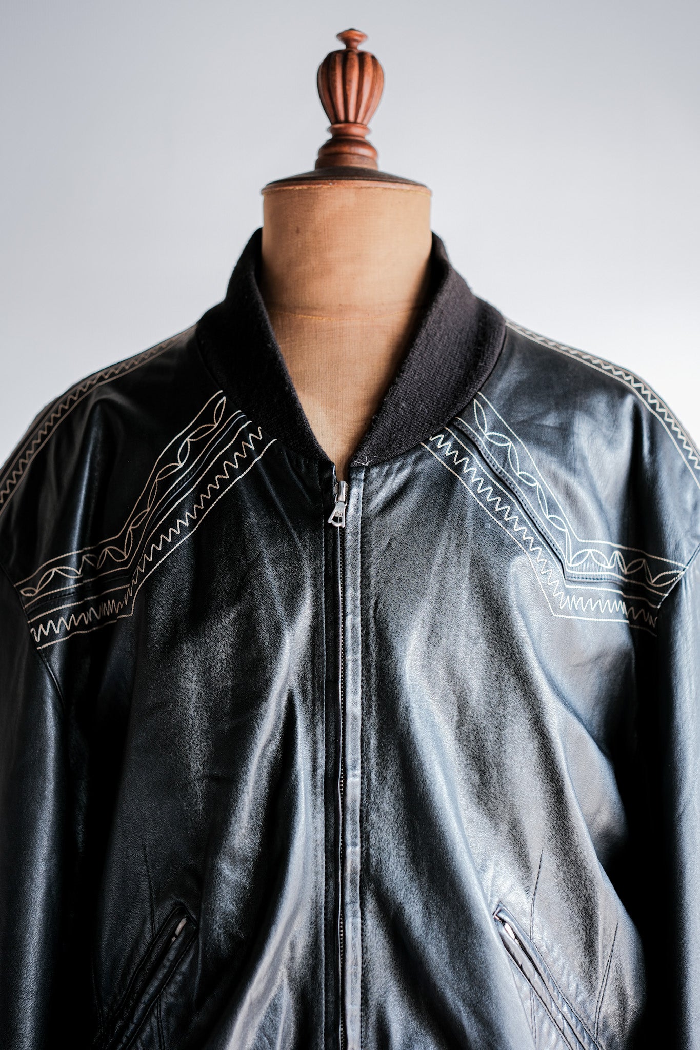 80's】Old SERAPHIN Lamb Leather Blouson Size.56