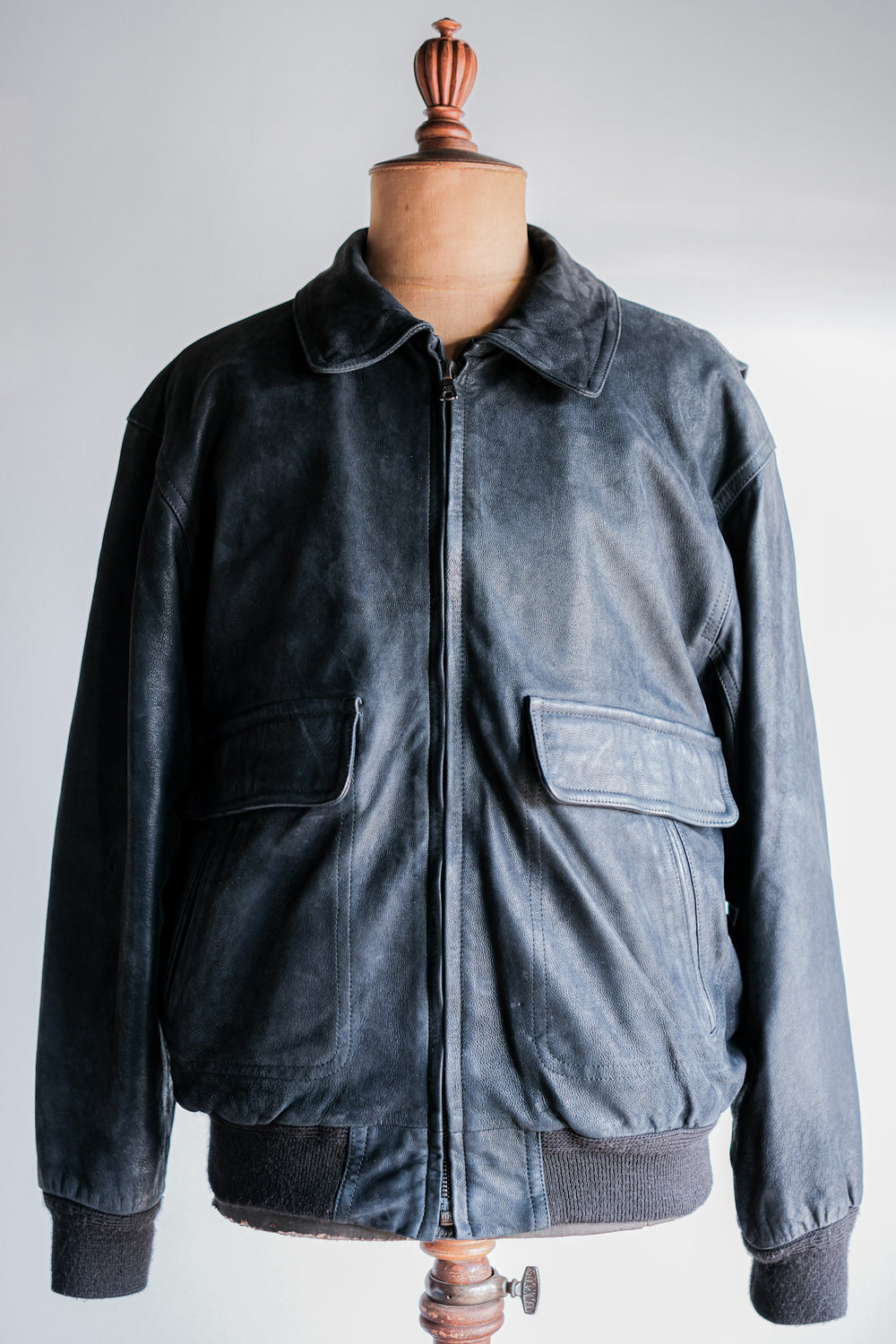 ［~80's］Old SERAPHIN Deerskin Leather Blouson With Chin Strap Size.50