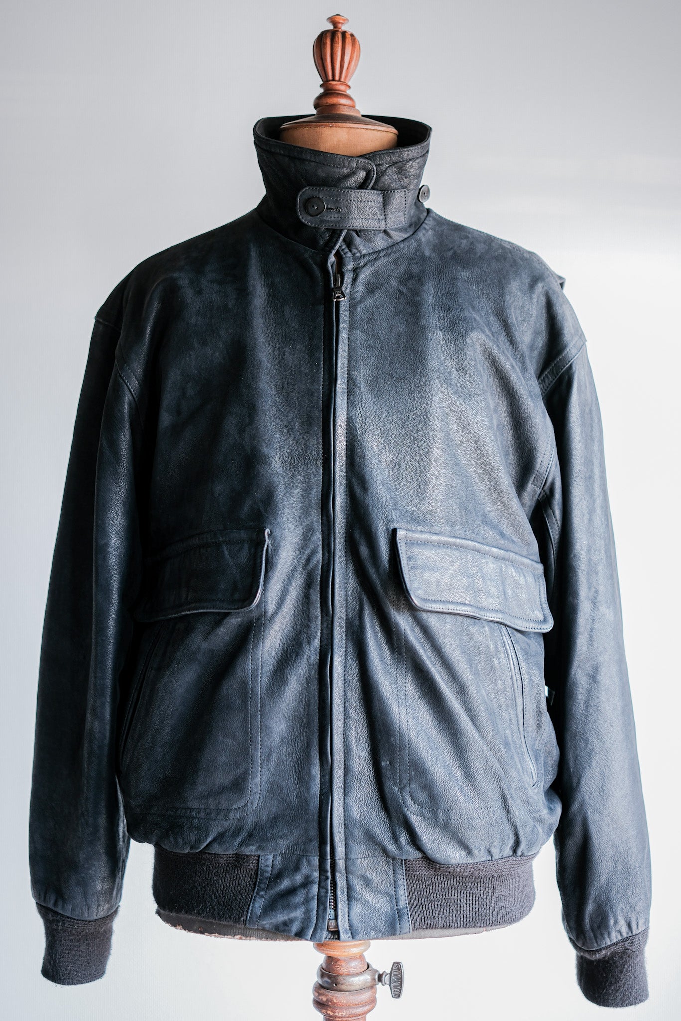 [〜80年代]舊的Seraphin Deerskin Leather Blouson帶中國皮帶尺寸。50