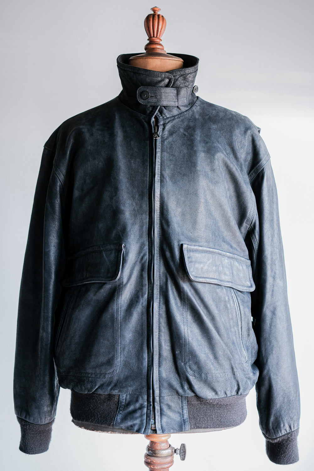 ［~80's］Old SERAPHIN Deerskin Leather Blouson With Chin Strap Size.50
