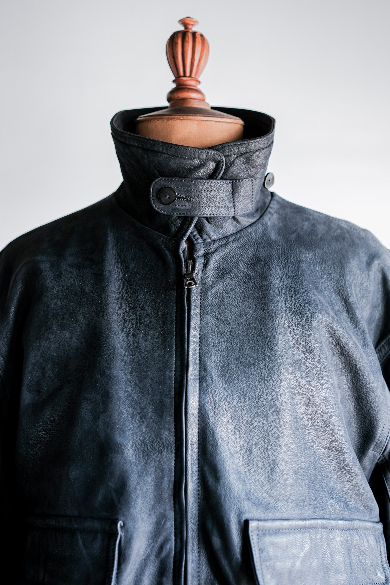［~80's］Old SERAPHIN Deerskin Leather Blouson With Chin Strap Size.50