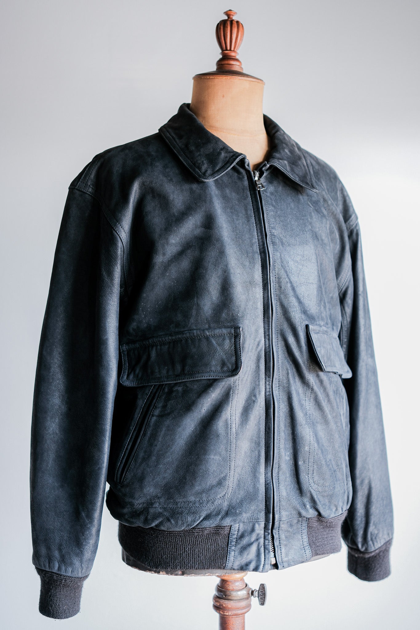 ［~80's］Old SERAPHIN Deerskin Leather Blouson With Chin Strap Size.50