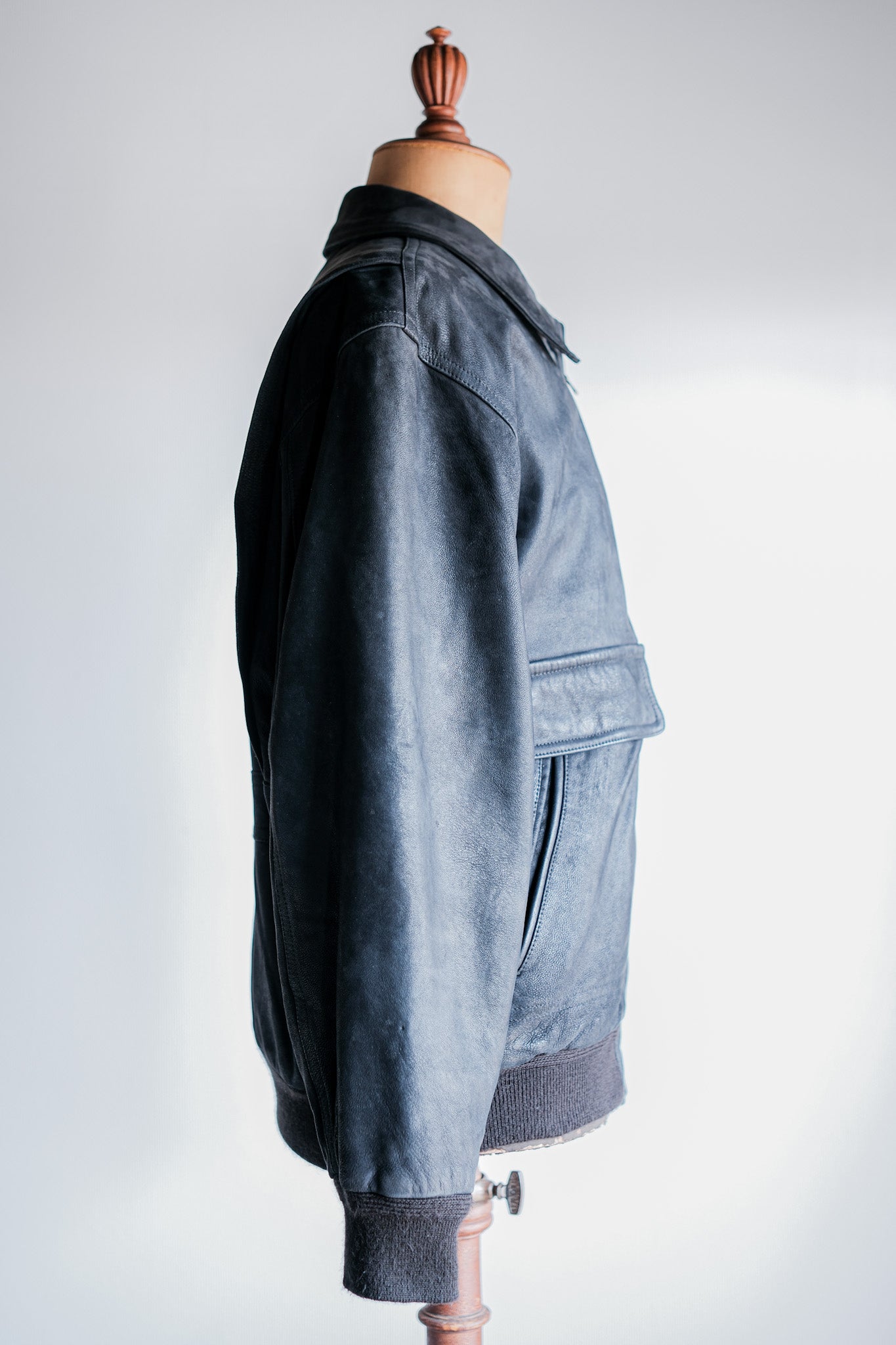 ［~80's］Old SERAPHIN Deerskin Leather Blouson With Chin Strap Size.50