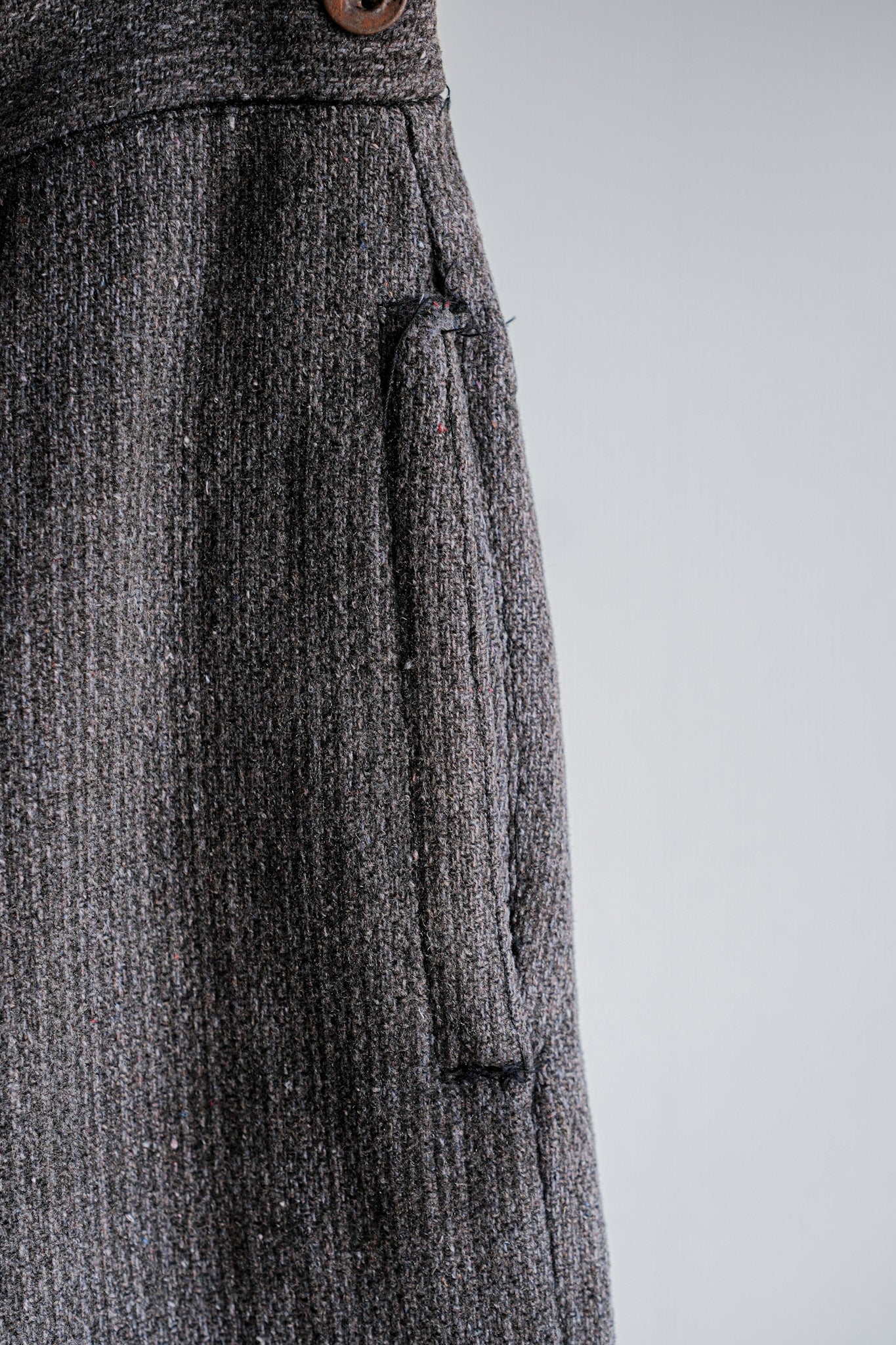 [~ 30's] French Vintage Gray Wool Striped Work Pants