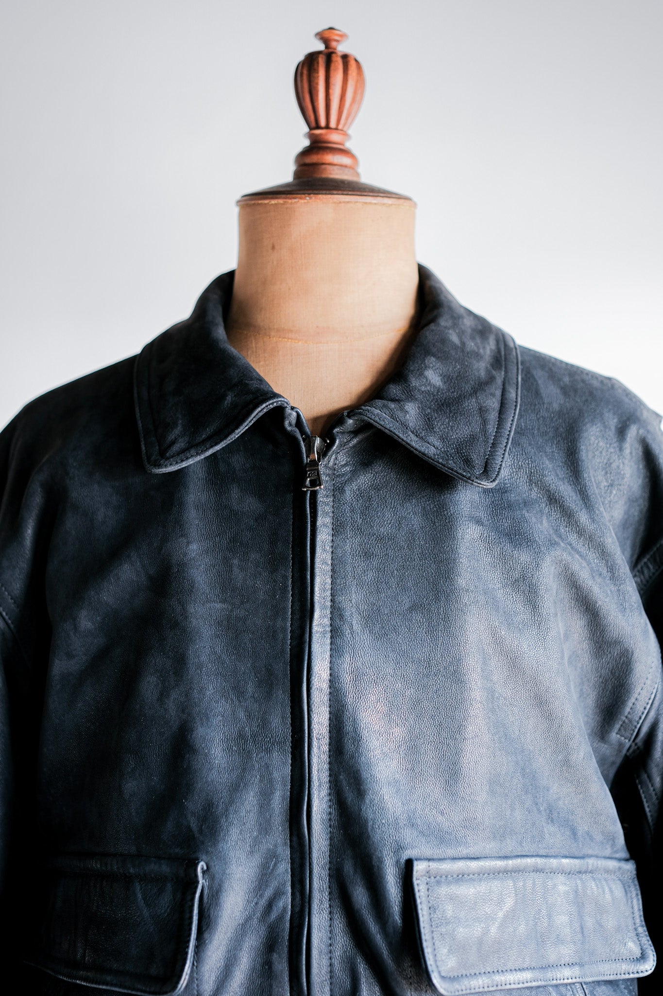 ［~80's］Old SERAPHIN Deerskin Leather Blouson With Chin Strap Size.50