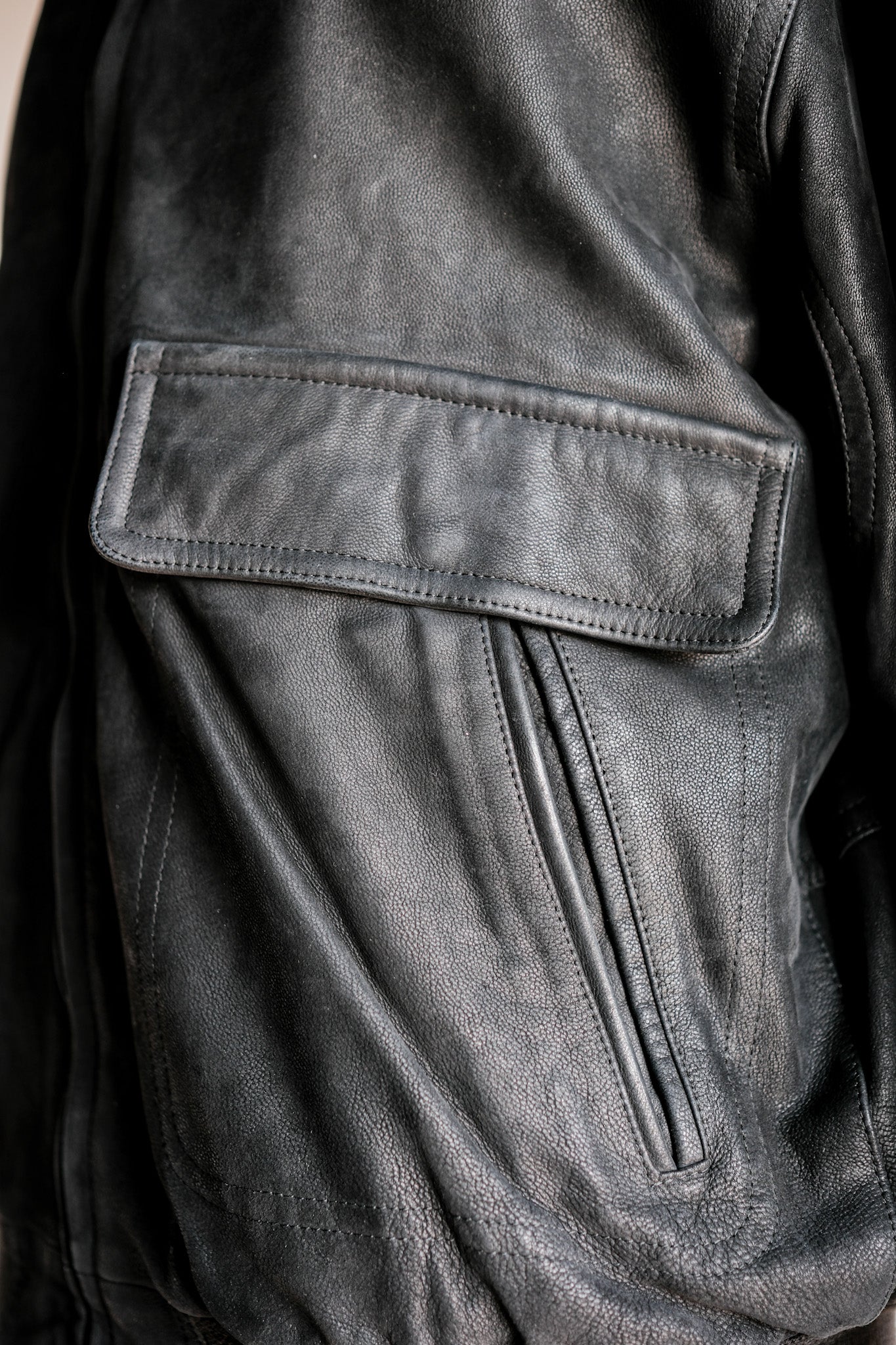 ［~80's］Old SERAPHIN Deerskin Leather Blouson With Chin Strap Size.50