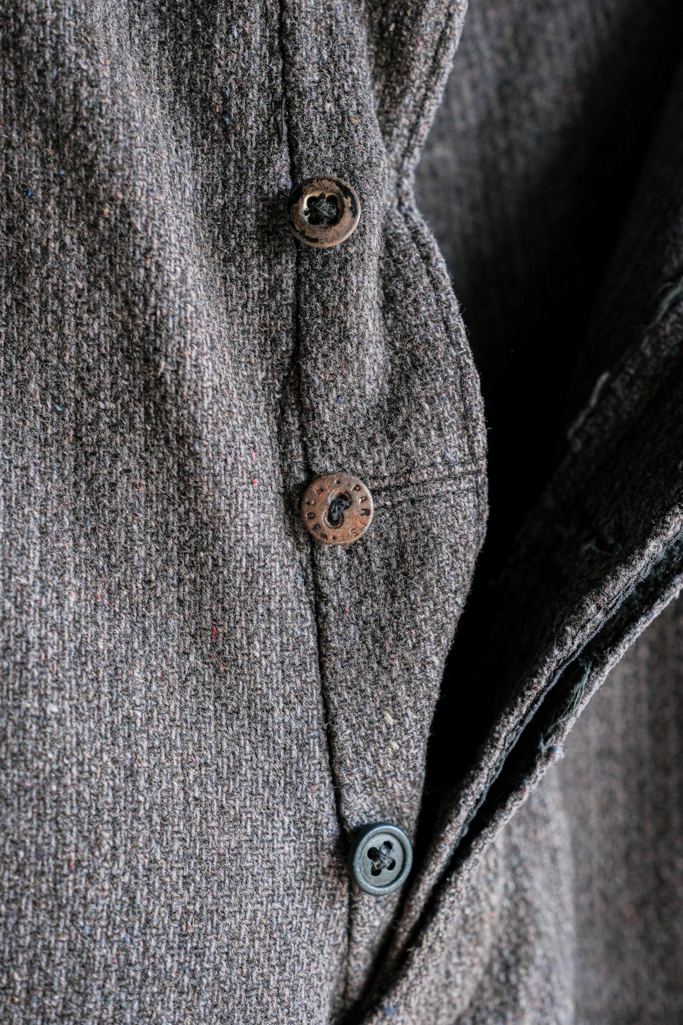 ［~30’s］French Vintage Gray Wool Striped Work Pants