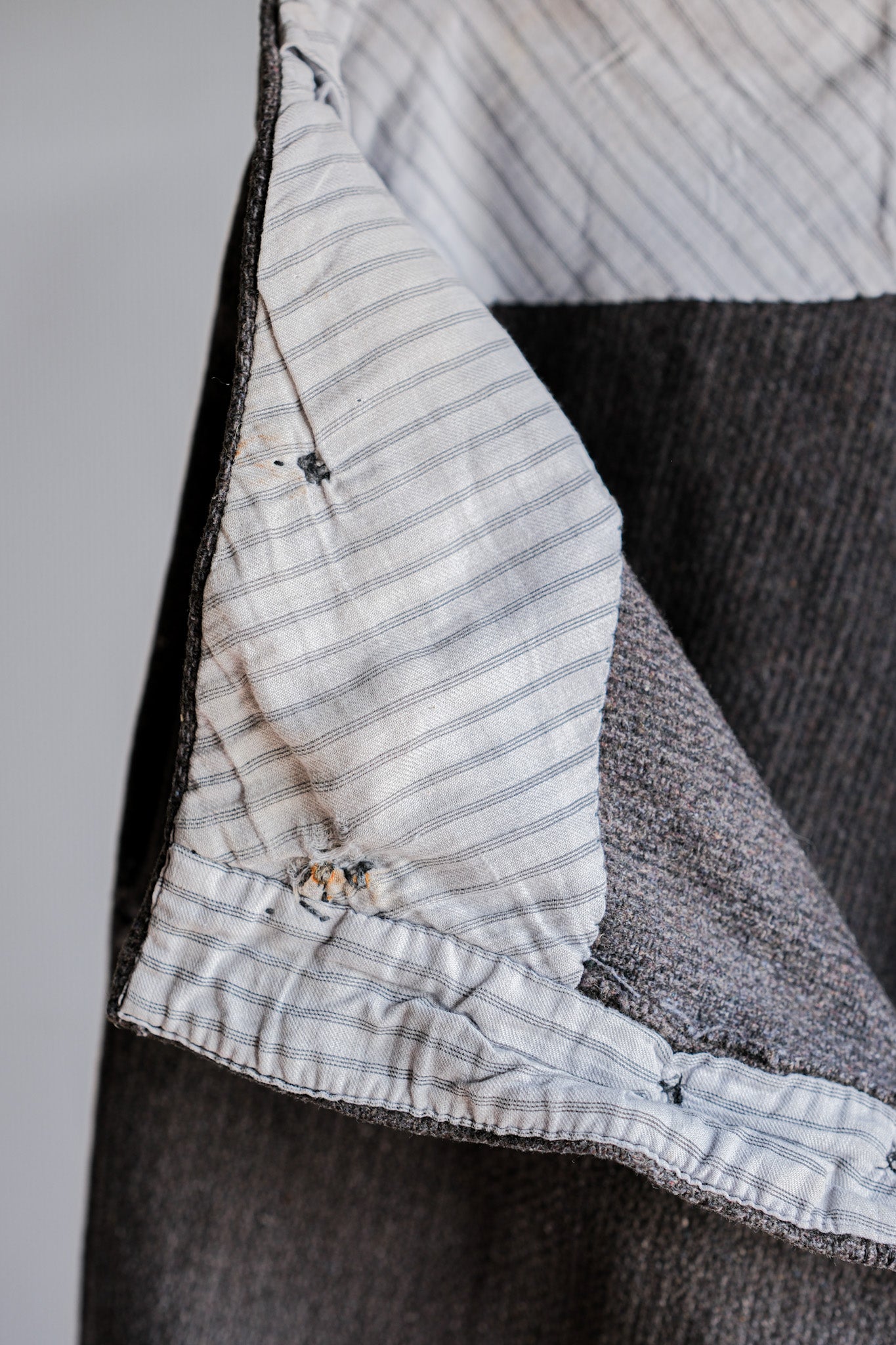 ［~30’s］French Vintage Gray Wool Striped Work Pants