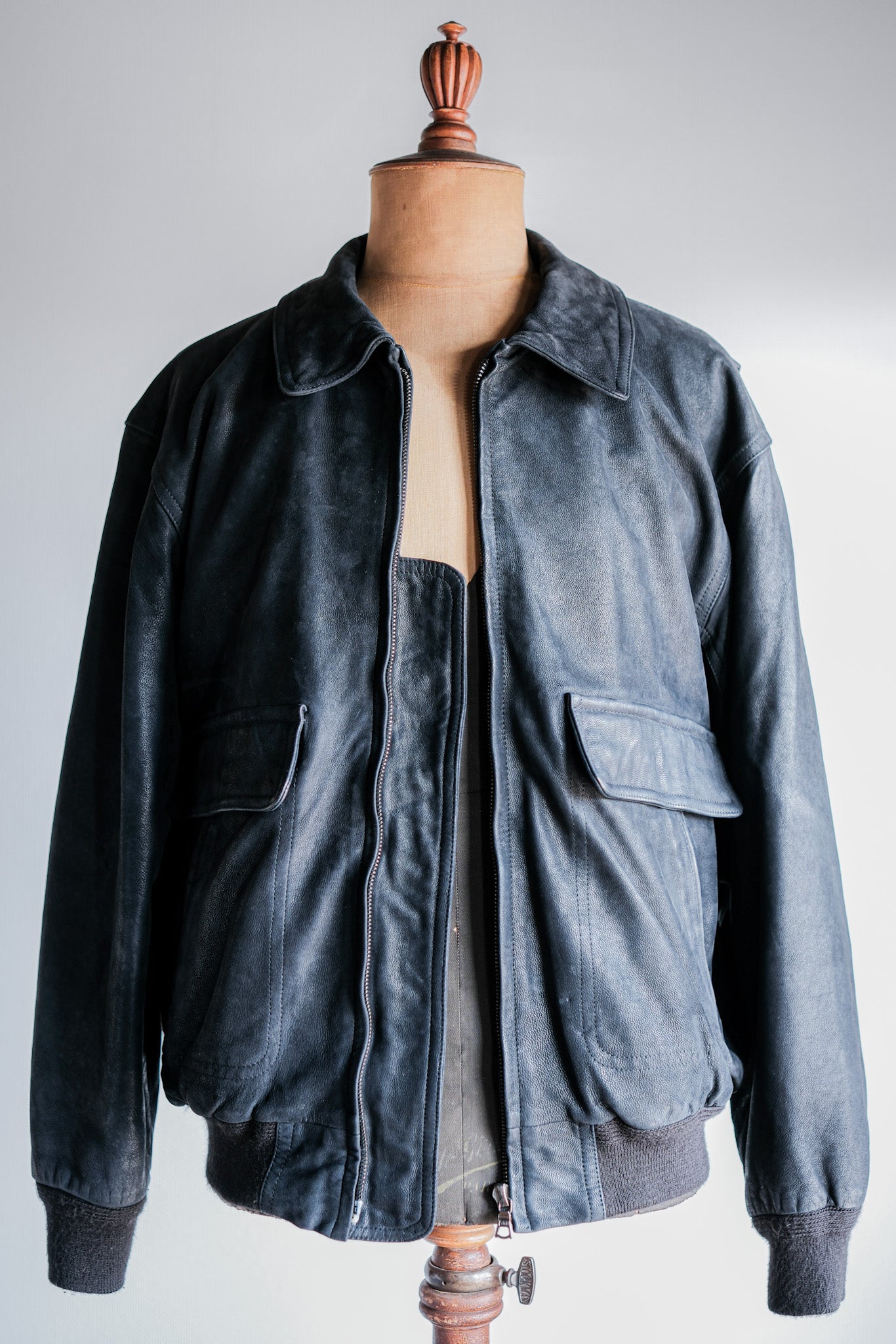 ［~80's］Old SERAPHIN Deerskin Leather Blouson With Chin Strap Size.50
